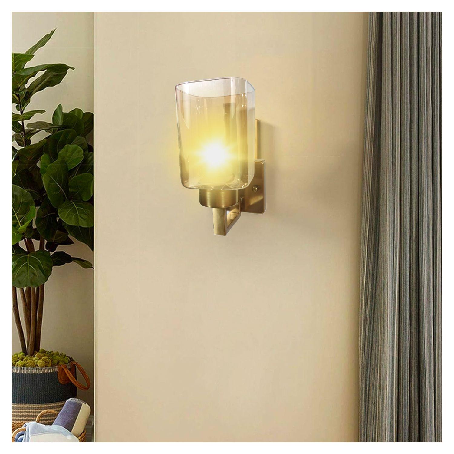 Pack 3 Apliqué Pared Simple Lionrock Ambar Transparente E-27 Ampolleta Fría-1