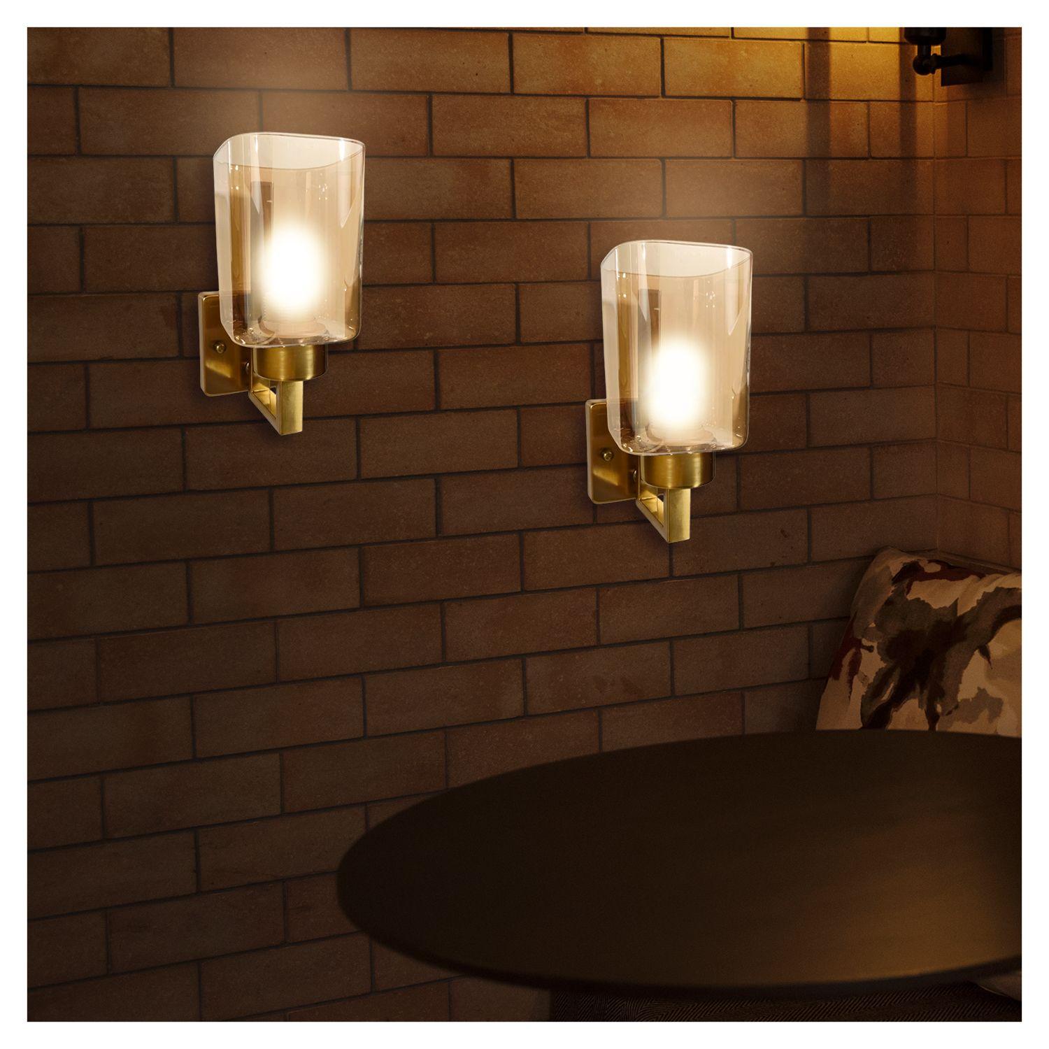 Pack 3 Apliqué Pared Simple Lionrock Ambar Transparente E-27 Ampolleta Fría-2