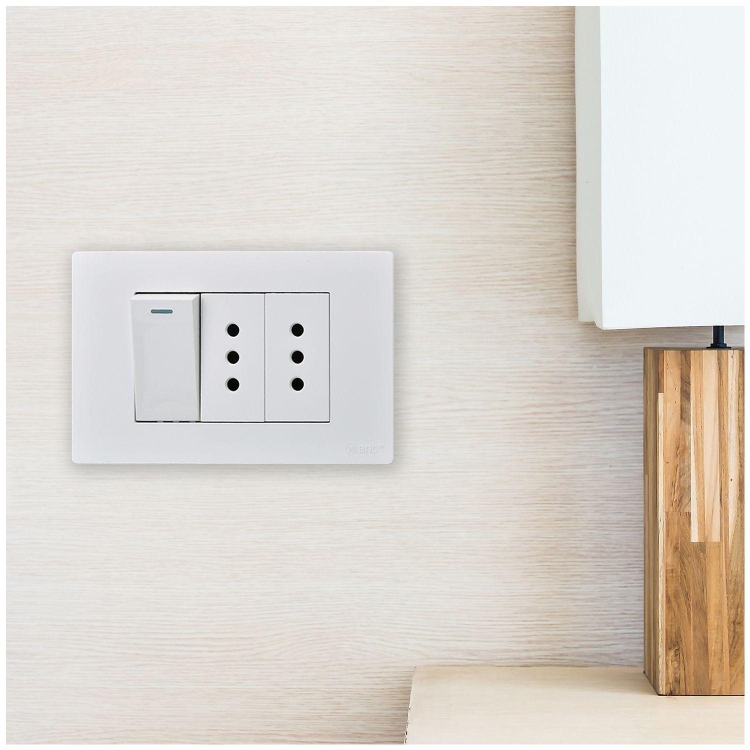 Pack 5 Interruptor 1* 9/12 16A y Tomacorriente 2* 10A - Blanco-6