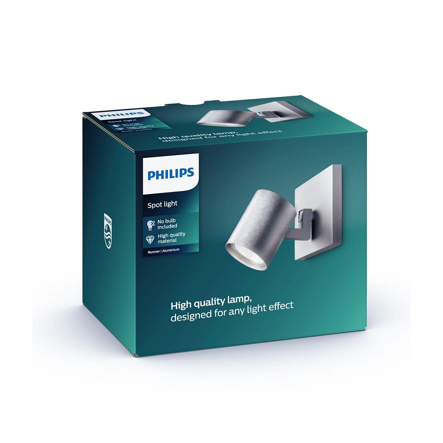 Foco Philips Runner Spot Aluminium x1 GU10  Incluye Ampolleta Fría -1