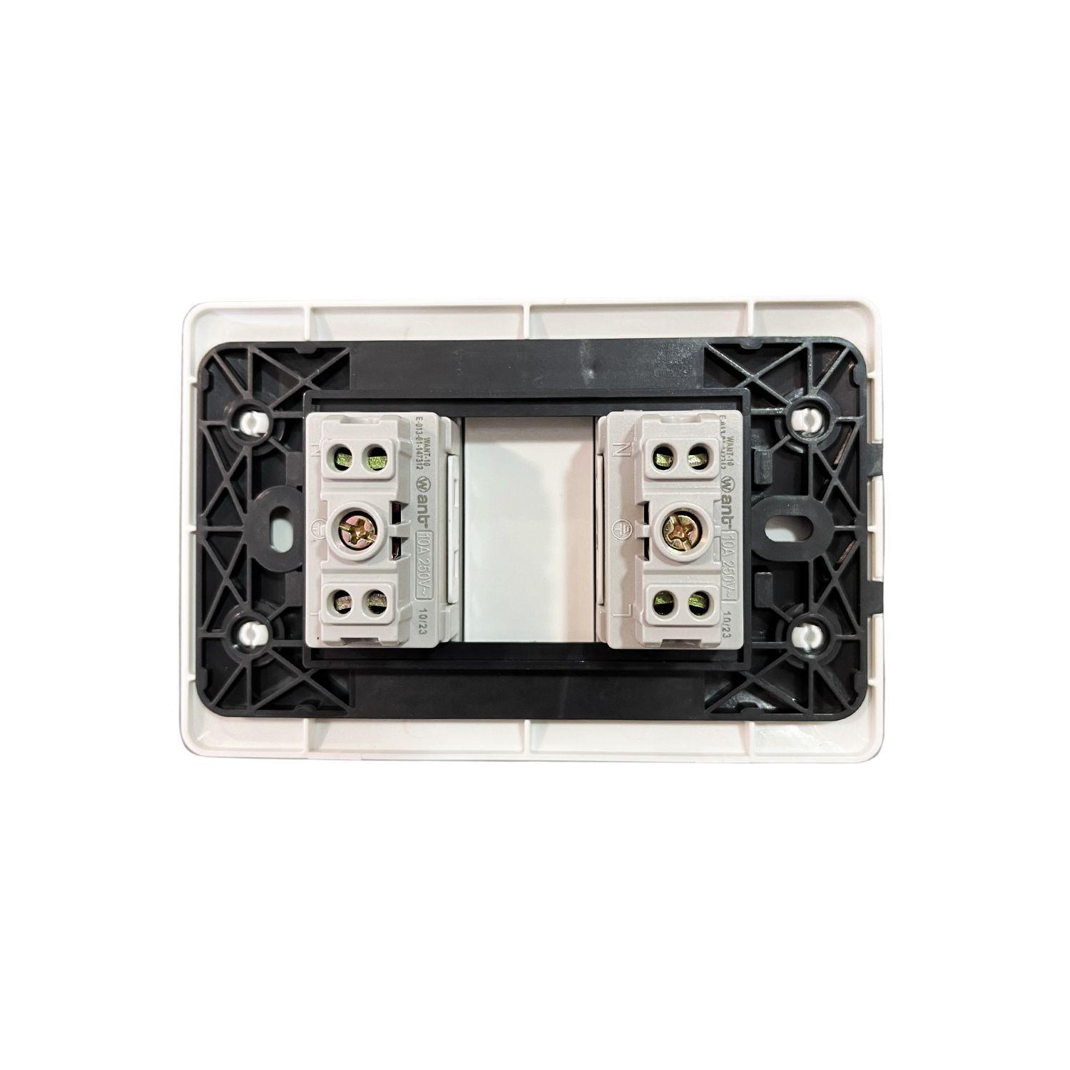 Pack 3 Tomacorriente Doble 10A 250V Blanco-4