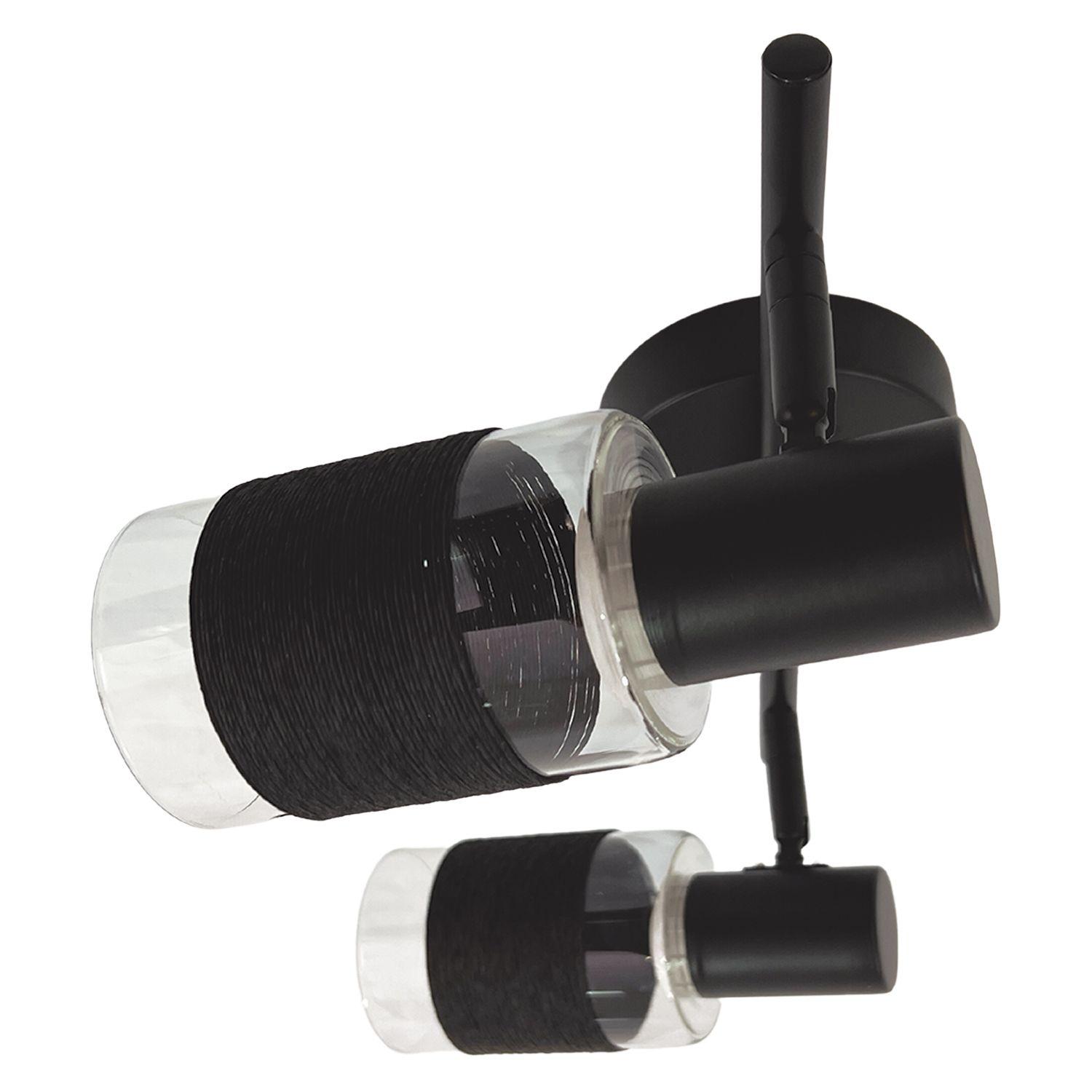 Foco Apliqué Sobrepuesto 2xE-14 Zavijava Negro Incluye Ampolleta Cálida-3