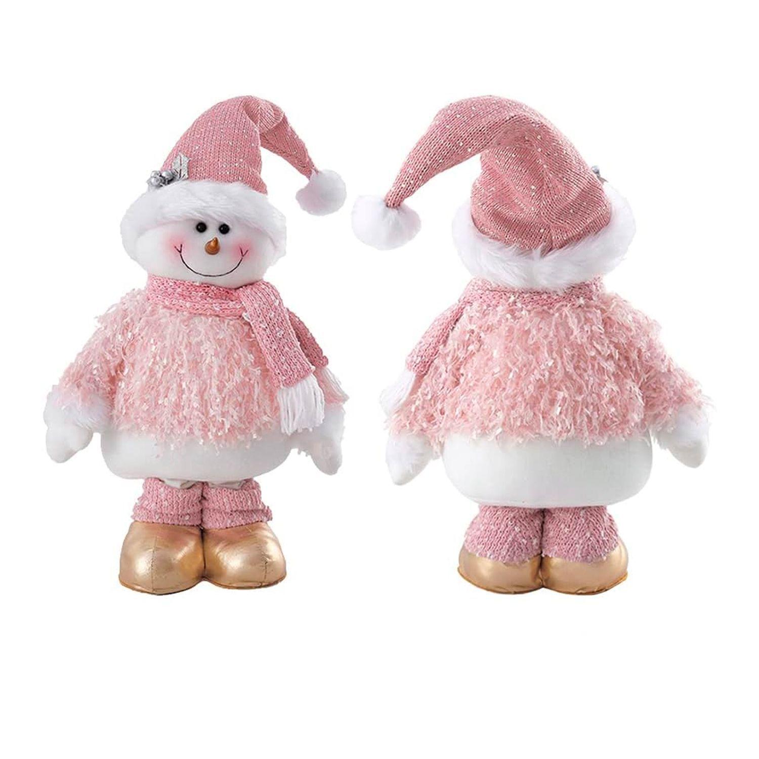 Mono Nieve Navidad Patas Largas Rosado 70 cms-3