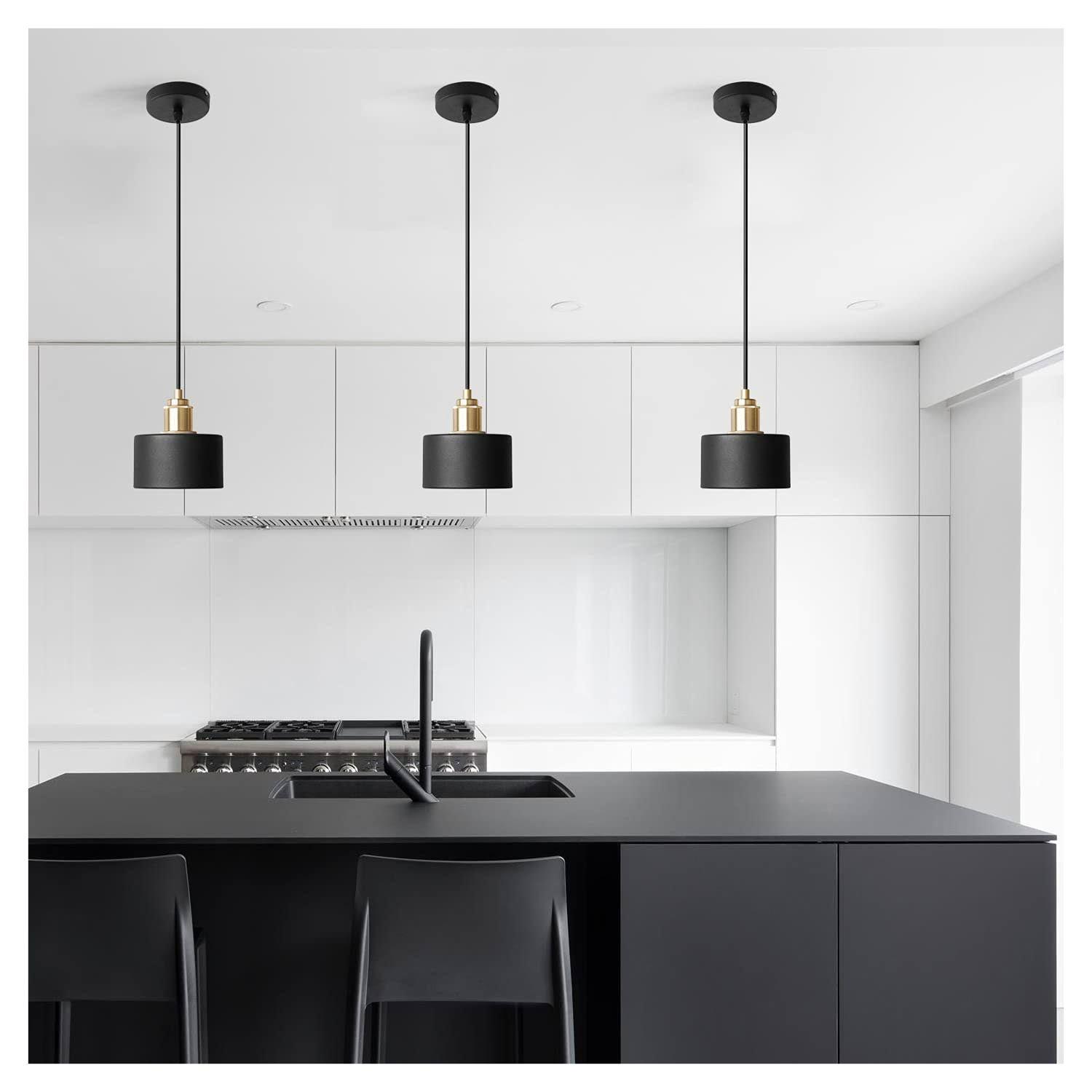 Lámpara Colgante Moderna Negro Morava E-27 Ampolleta Cálida-3