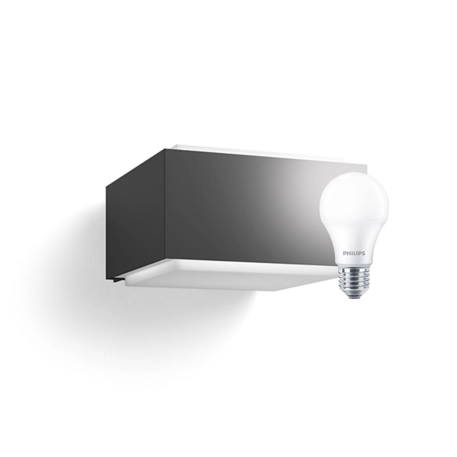 Aplique LED Exterior "Hedgehog" Negro Philips Ampolleta Fría-0