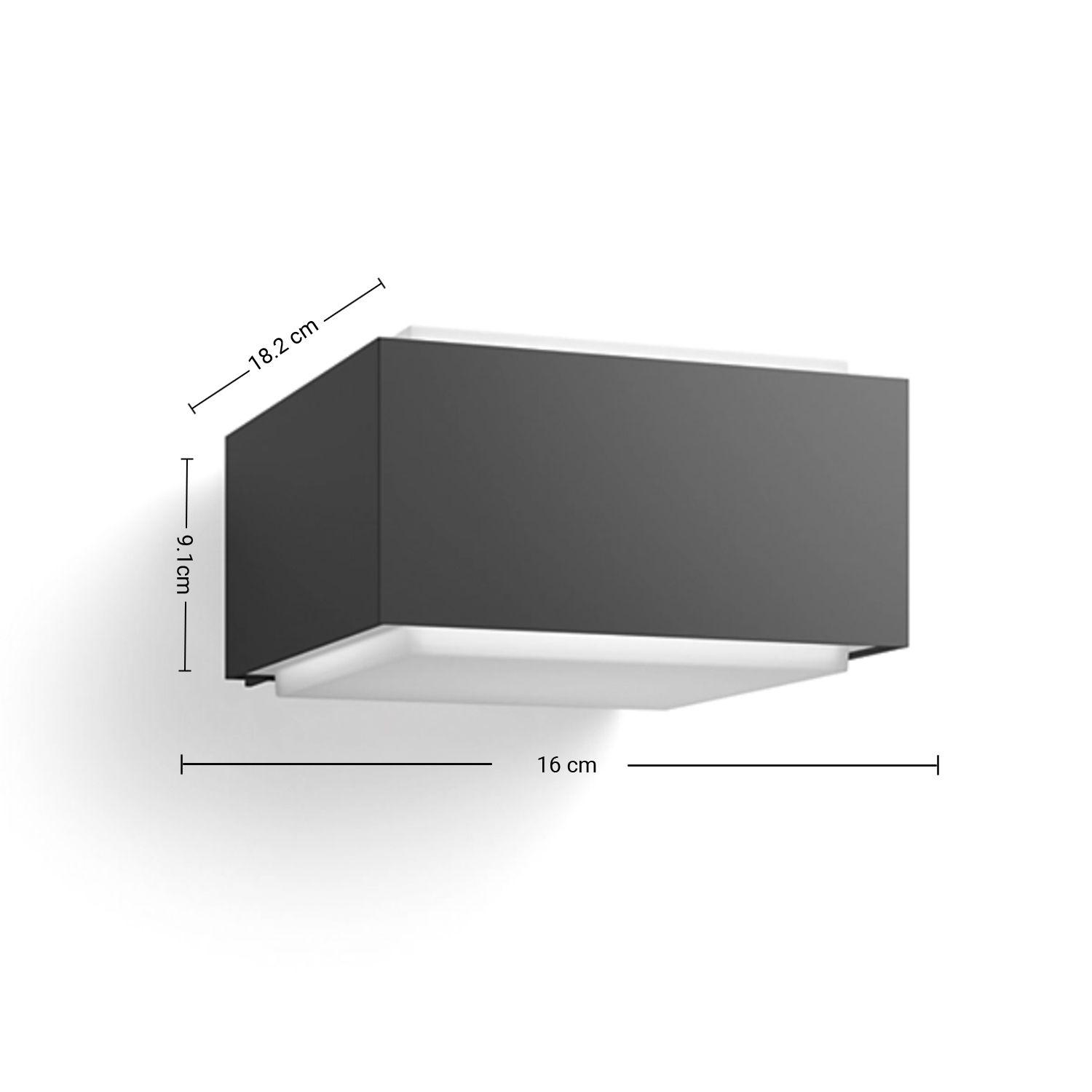 Aplique LED Exterior "Hedgehog" Negro Philips Ampolleta Fría-2