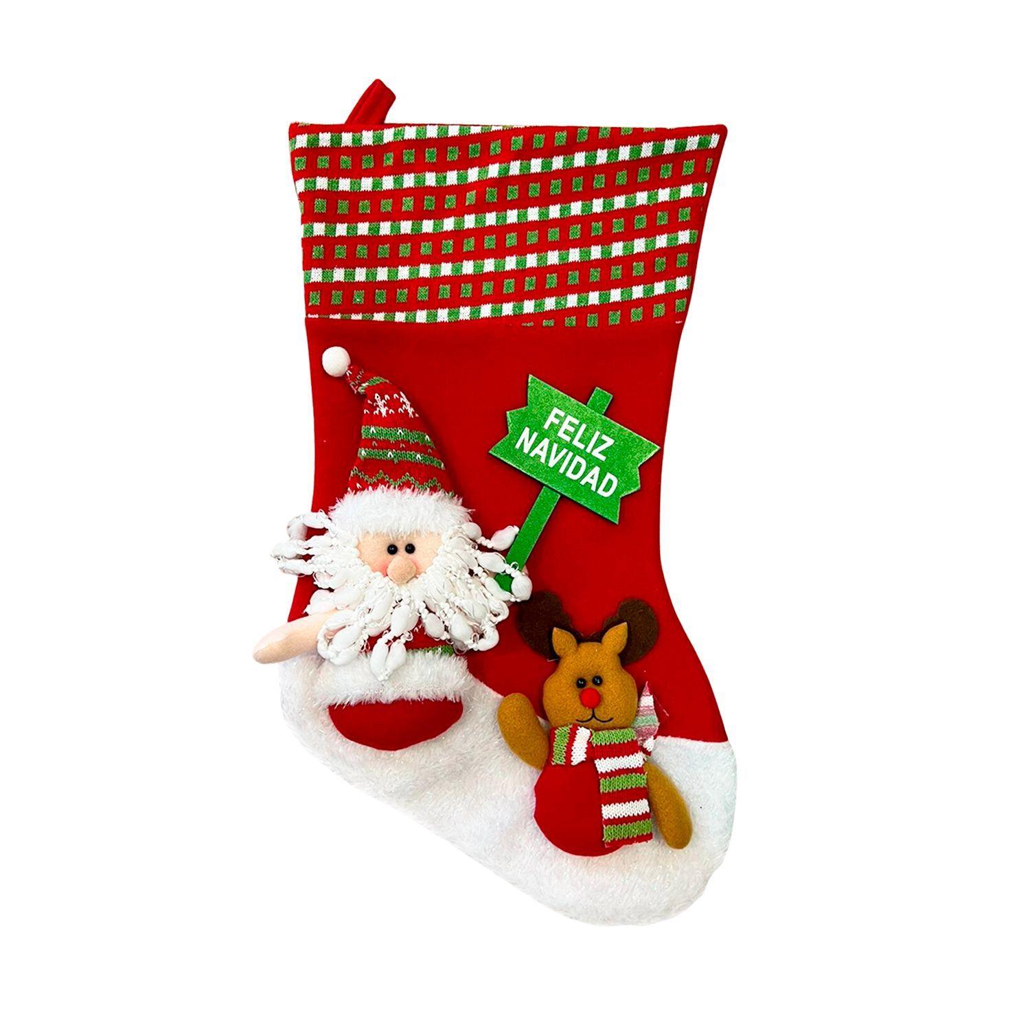 Bota Decorativa Navideña Rojo-Verde 43 cms-1