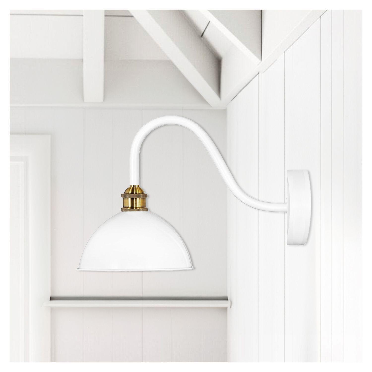 Apliqué de Pared Simple Diseño Cuello de Cisne E-27 Blanco Arae-1