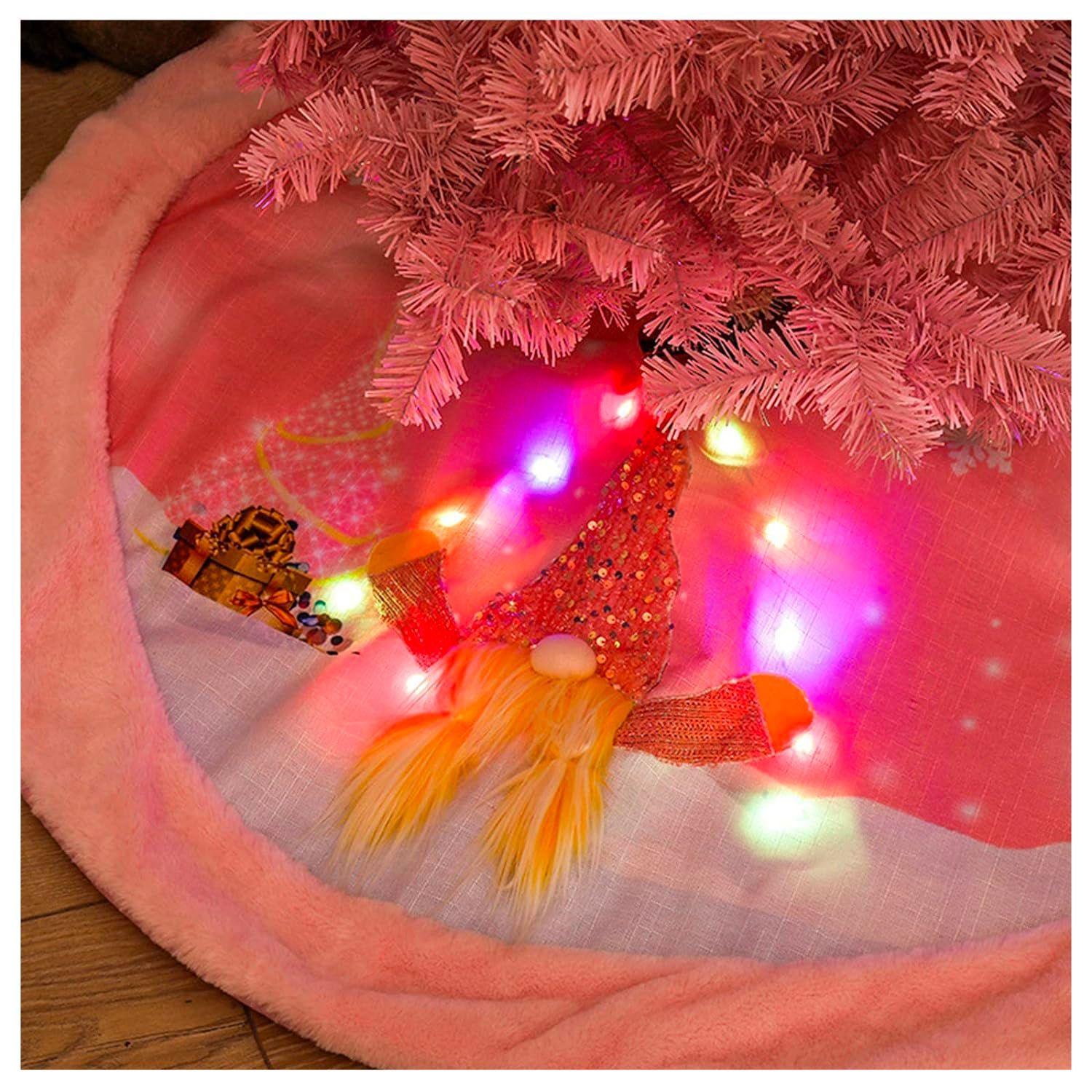 Faldón Para Árbol de Navidad Rosado-4