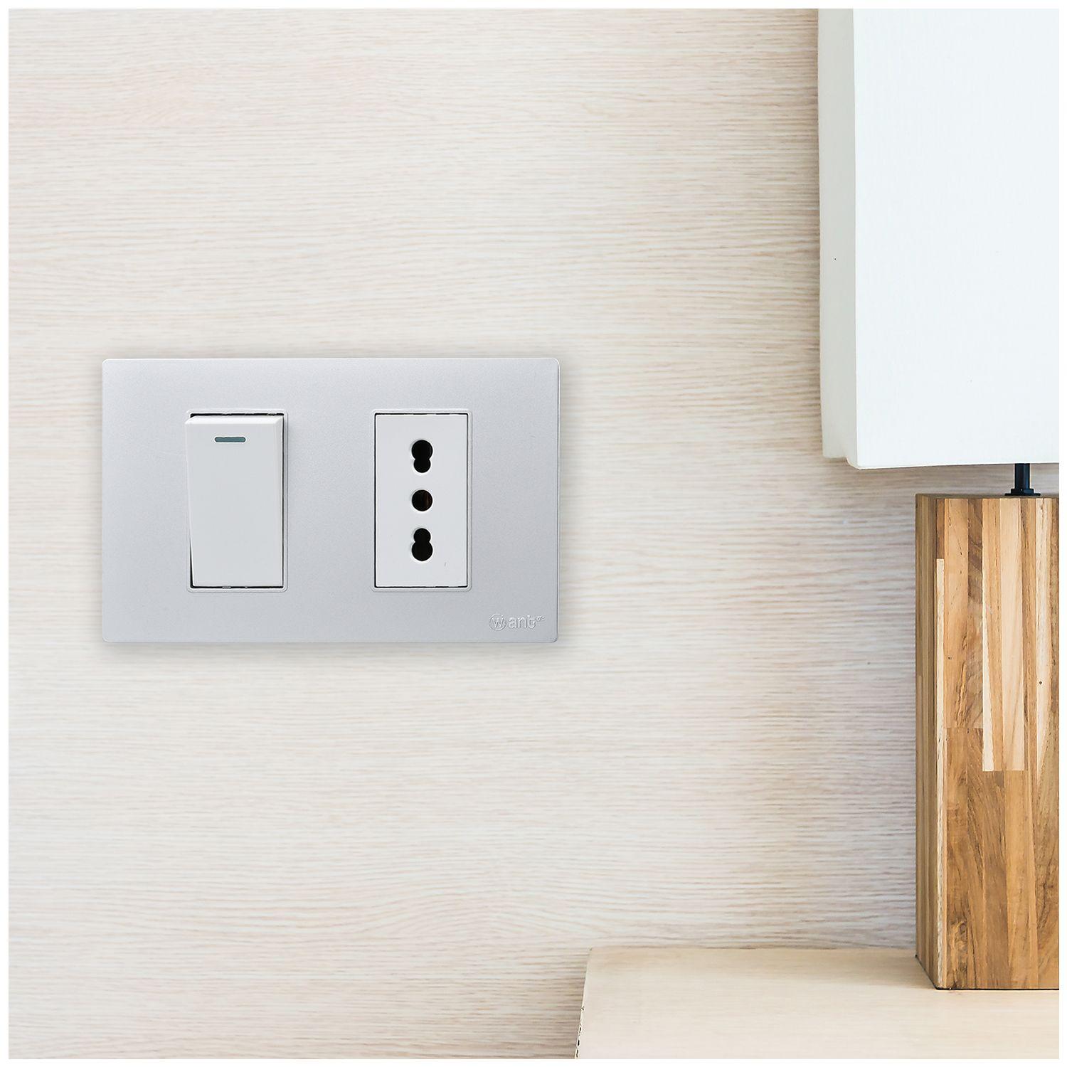 Pack 10 Interruptor 1* 9/12 16A y Tomacorriente 1* 16A - Gris - Blanco-6