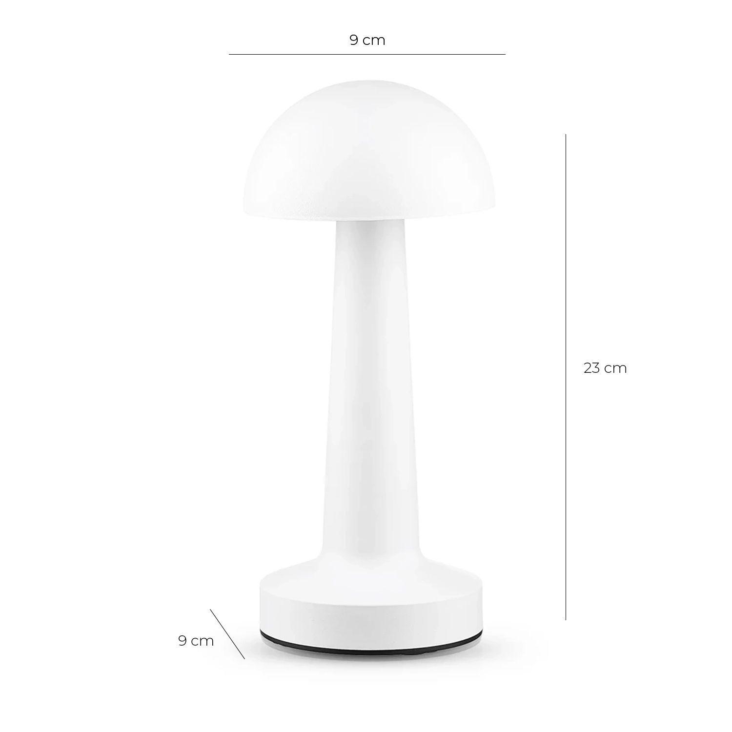 Lámpara de Mesa LED Recargable "Mushroom LED" Dimeable Blanco-6