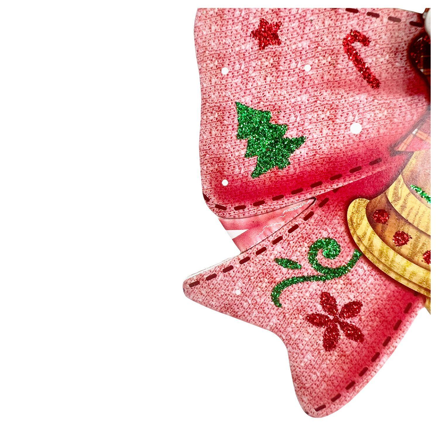 Set 3 Estacas Navideñas de Madera Diseño Cintas-1