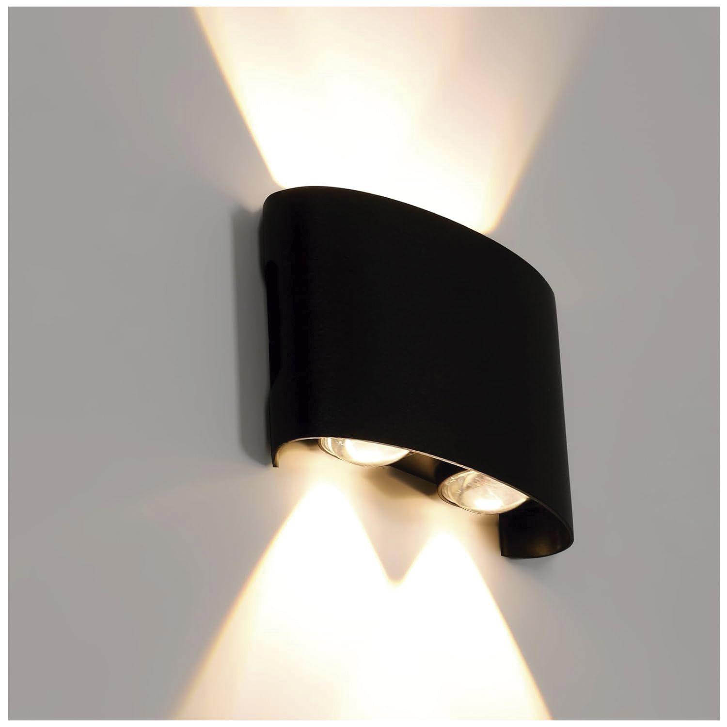 Apliqué de Pared LED Doble 4W Cálido Negro-4