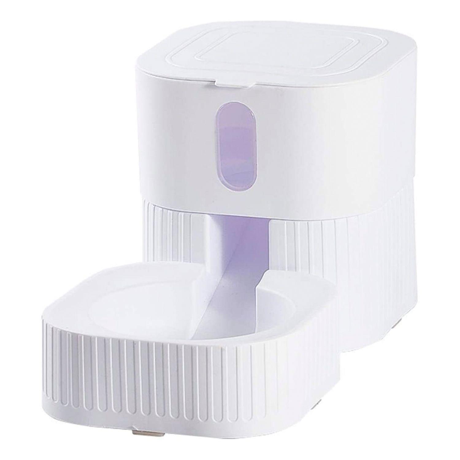 Dispensador de Comida Mascotas Cuadrado Blanco-0