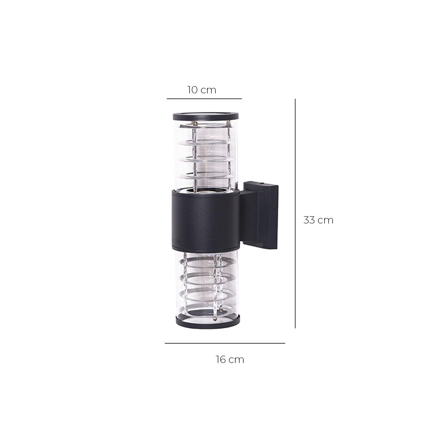 Aplique Espiral Doble Porta E-27 Negro Incluye Ampolleta Fría-2