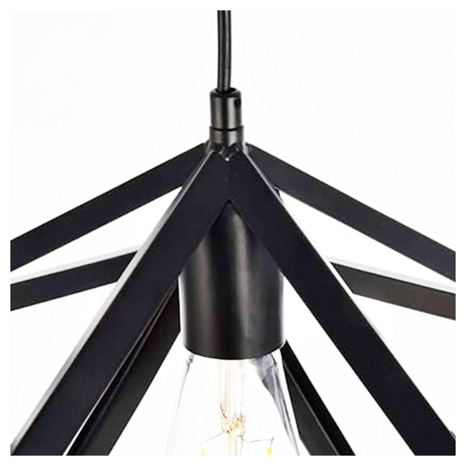 Lámpara Colgante Diseño Geométrico Leven Negro E-27 Ampolleta Fría-1