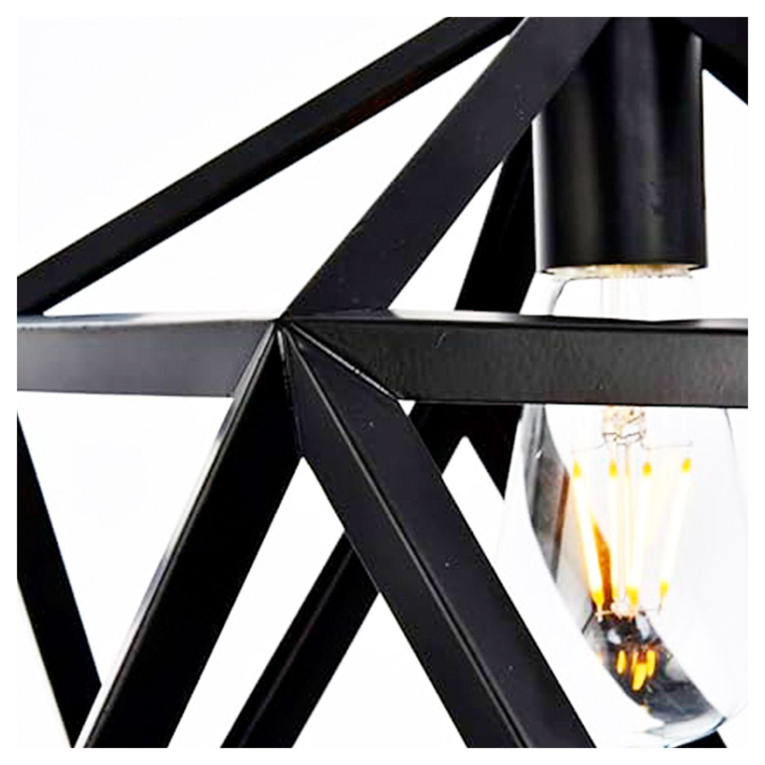 Lámpara Colgante Diseño Geométrico Leven Negro E-27 Ampolleta Fría-2