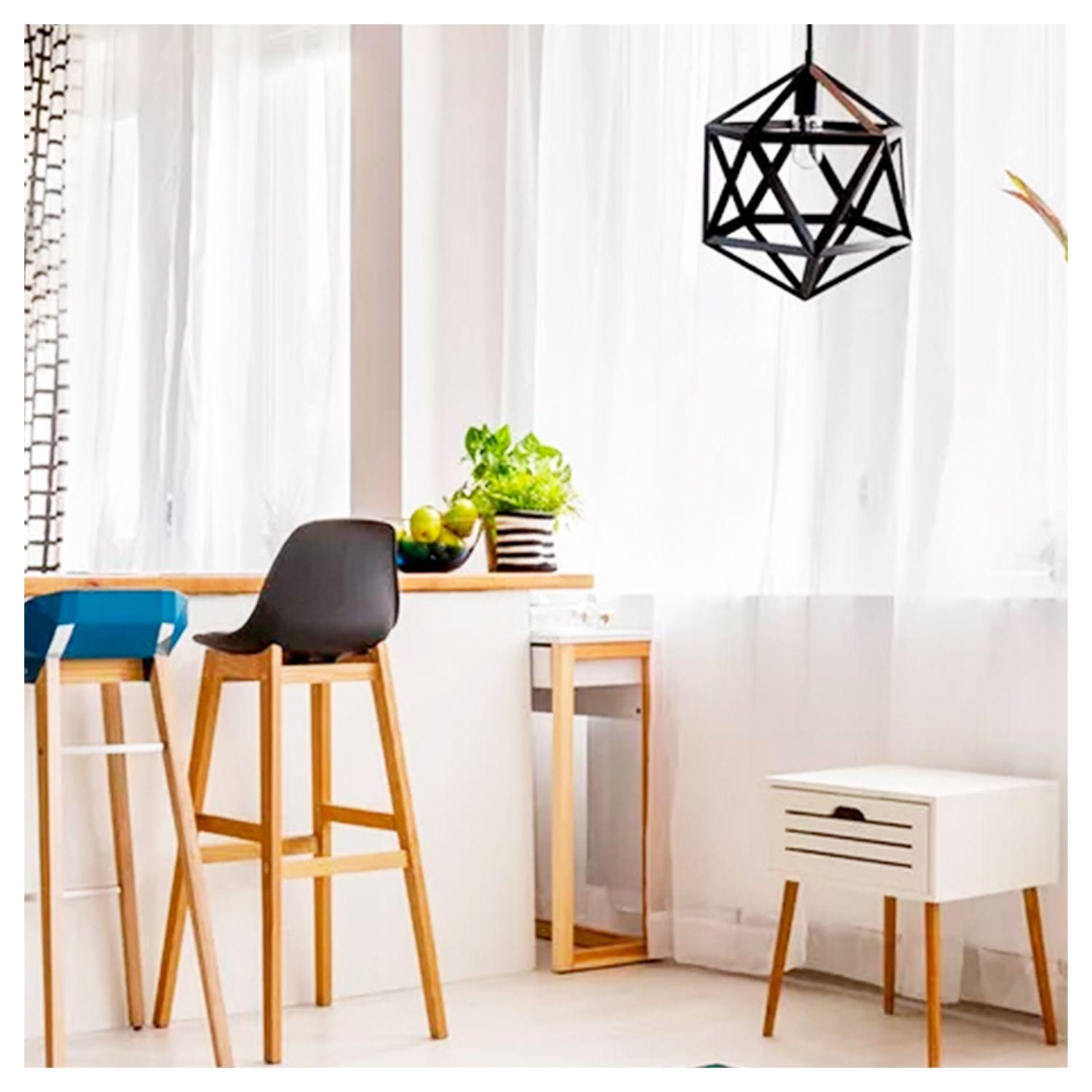 Lámpara Colgante Diseño Geométrico Leven Negro E-27 Ampolleta Fría-4