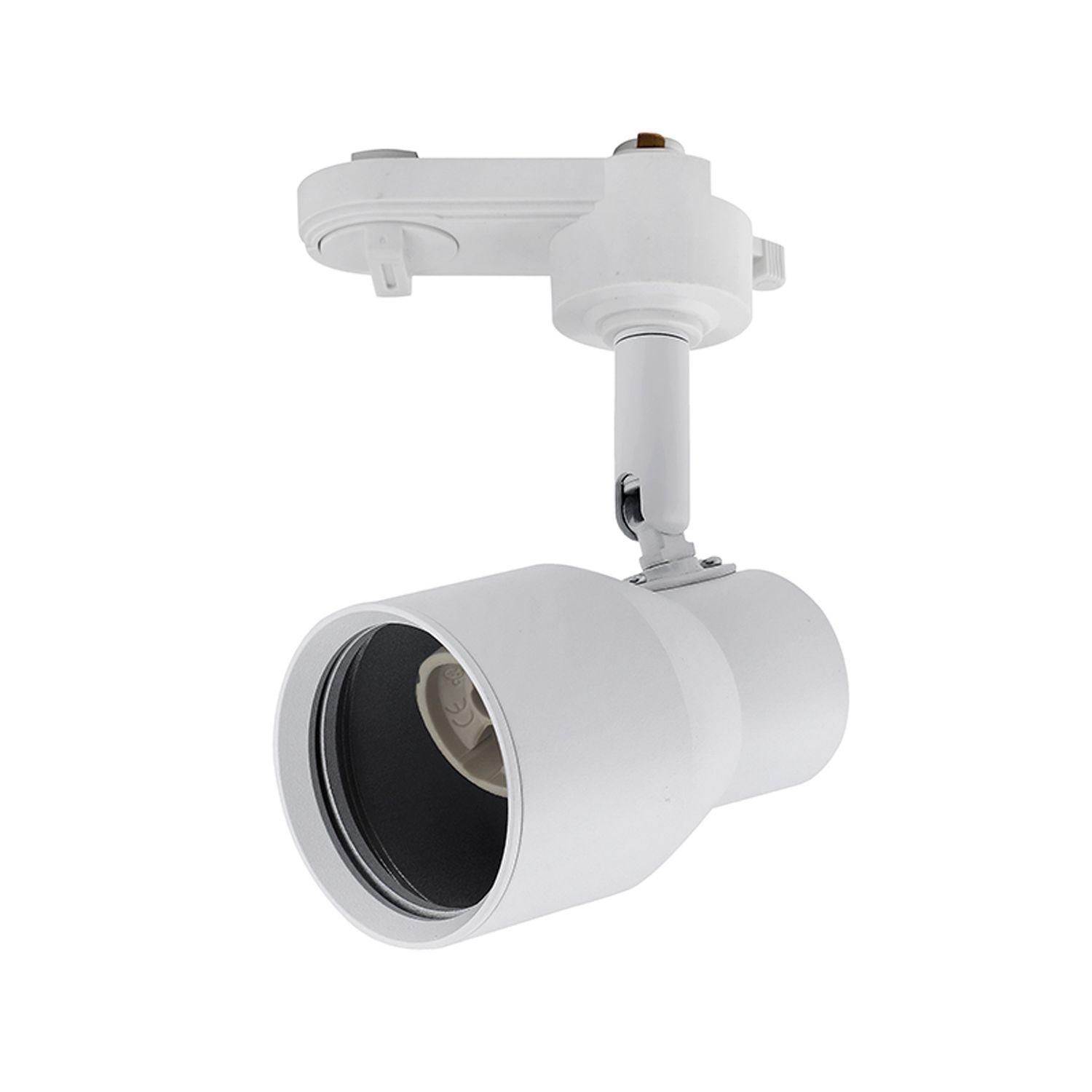 Foco LED Riel Porta GU-10 Round Blanco Incluye  Ampolleta -0