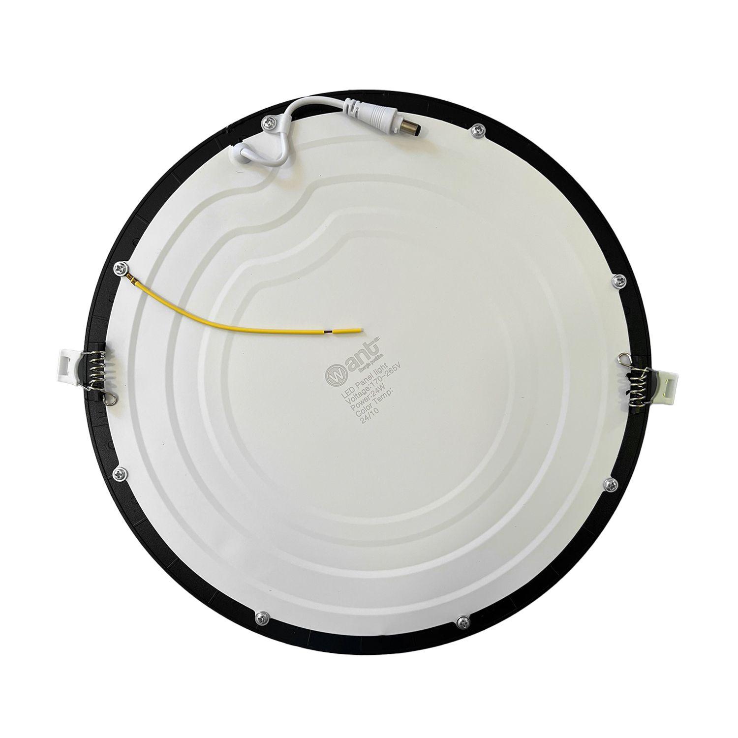 Panel Redondo LED Embutido Negro 24W - Cálido-3