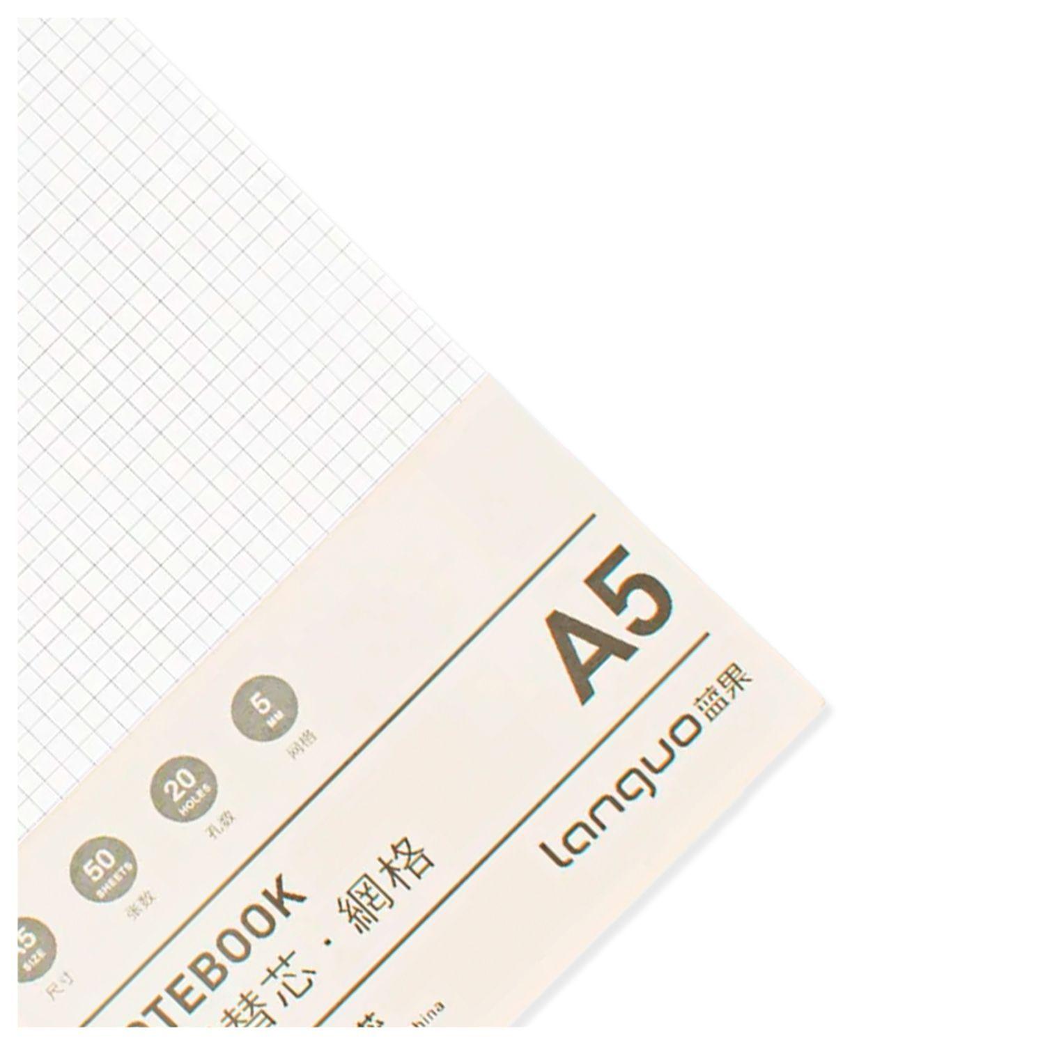 Pack 3 Repuestos Hojas Anilladas Tipo Binder A5 Diseño Cuadros-1