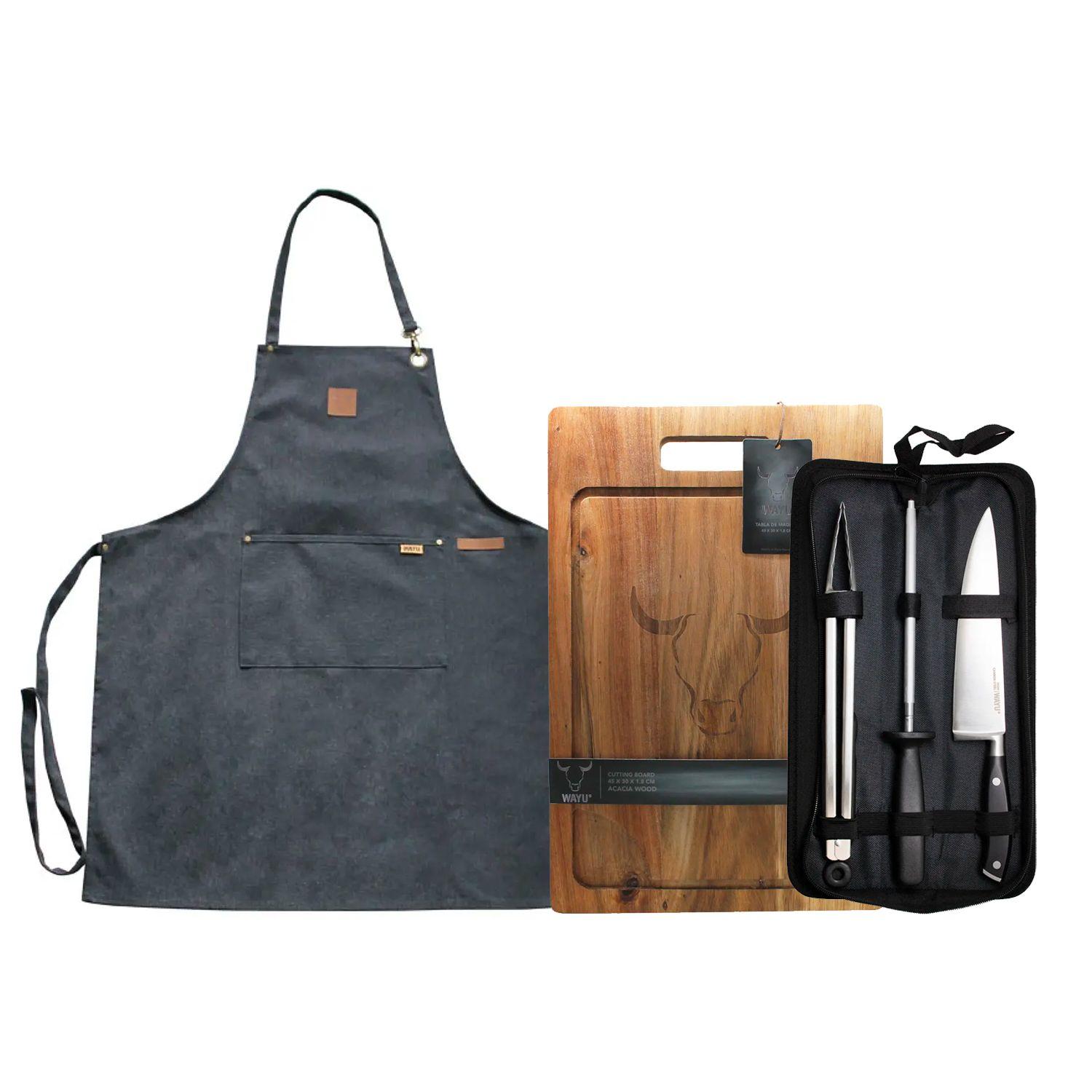Set Parrillero Completo: Delantal, Tabla y Herramientas - Wayu-0