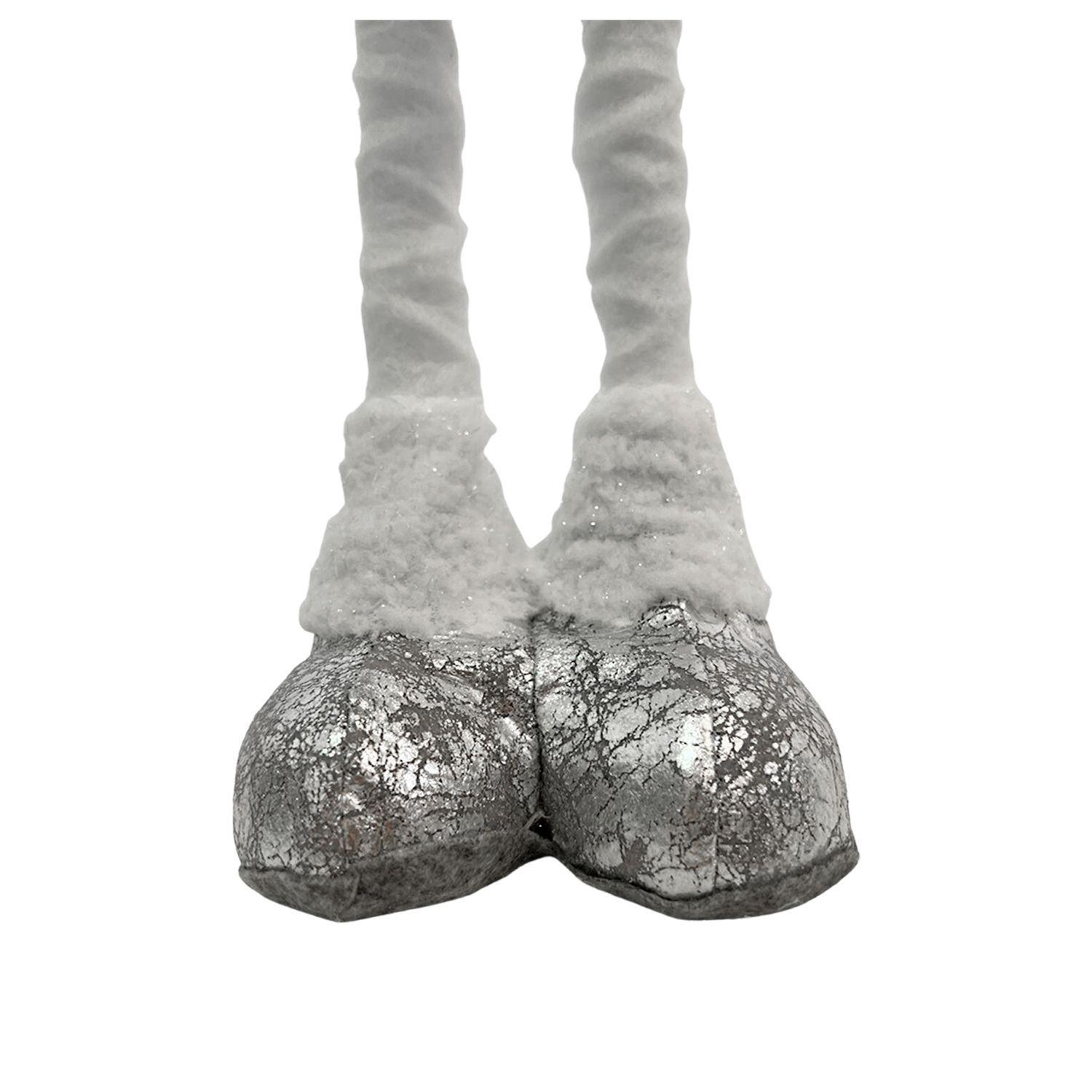 Mono de nieve Navidad Patas Largas Plateado 35 cm-1