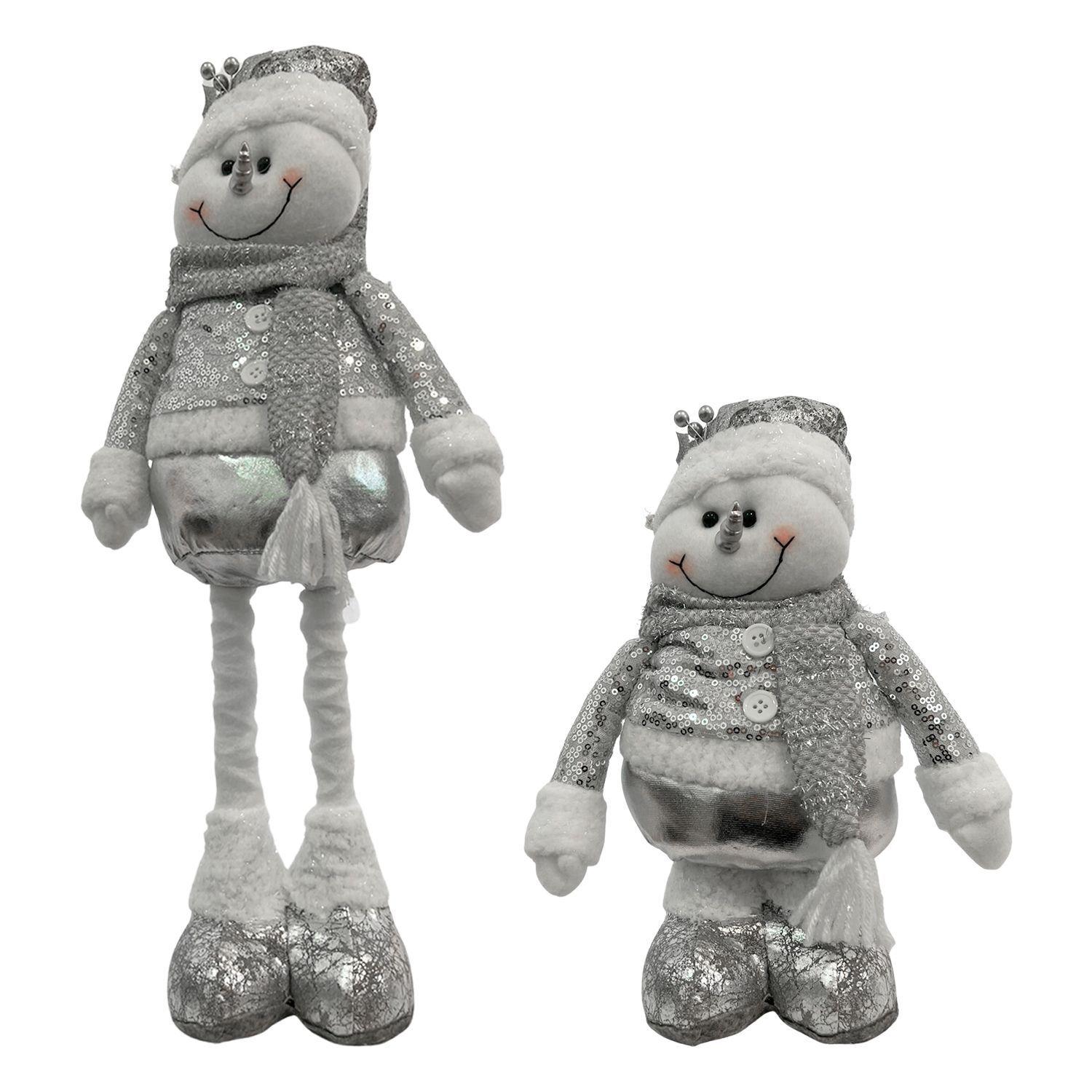 Mono de nieve Navidad Patas Largas Plateado 35 cm-2