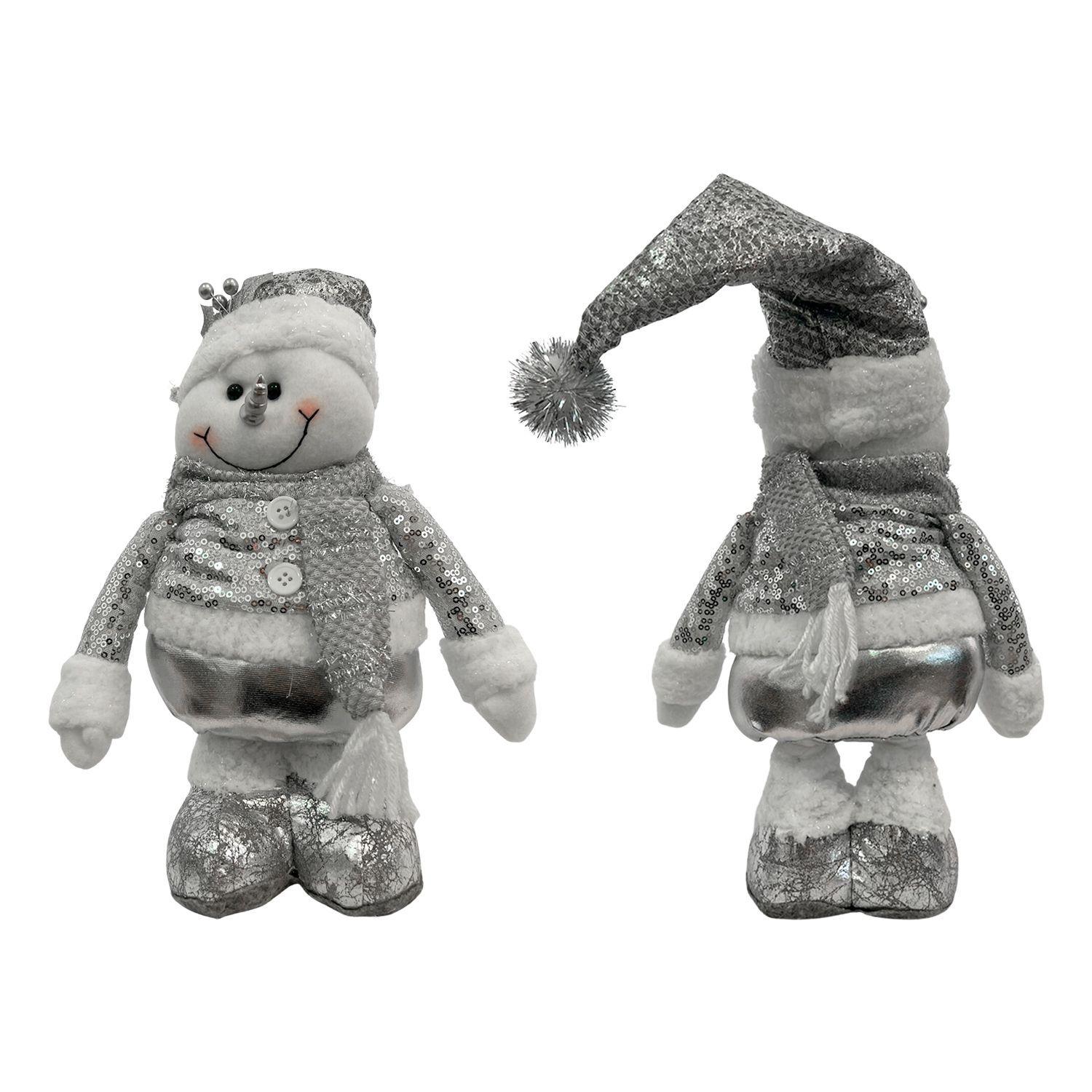 Mono de nieve Navidad Patas Largas Plateado 35 cm-5