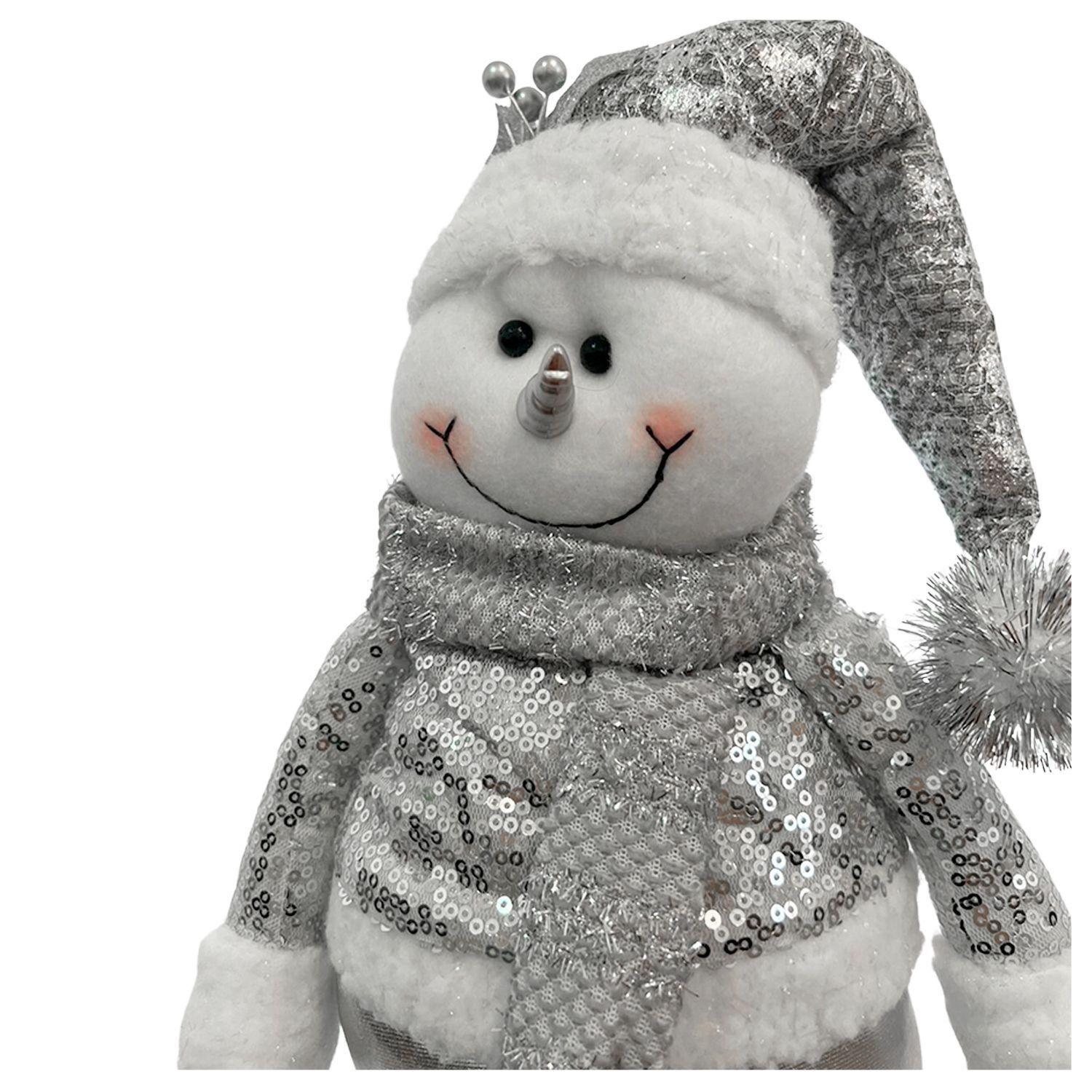 Mono de nieve Navidad Patas Largas Plateado 35 cm-7
