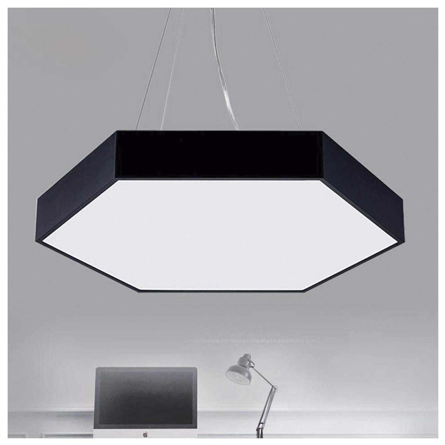 Lámpara LED Hexágono Negro 50W/60cms Luz Fría-3
