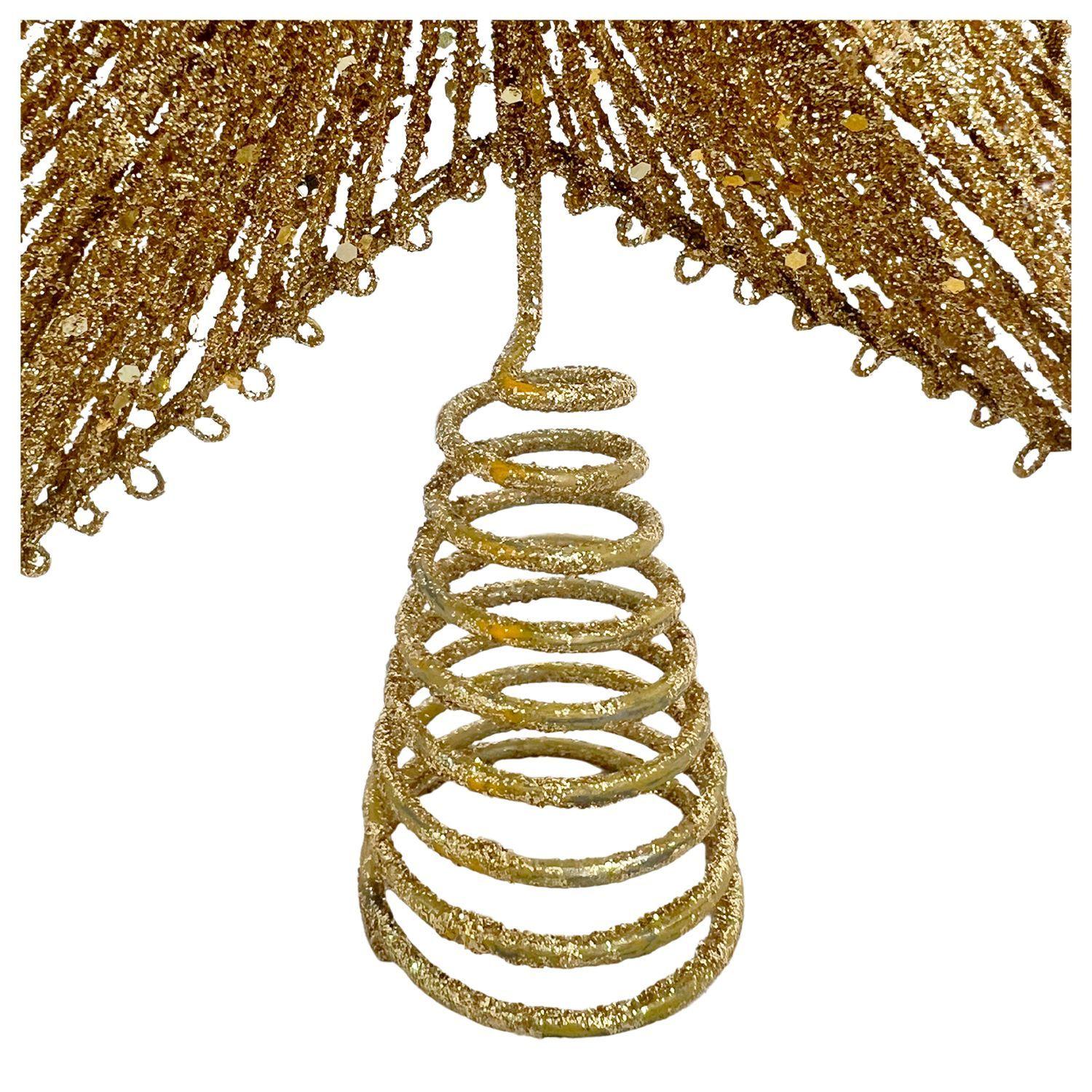 Estrella Decorativa Navidad Dorado Para Árbol-3