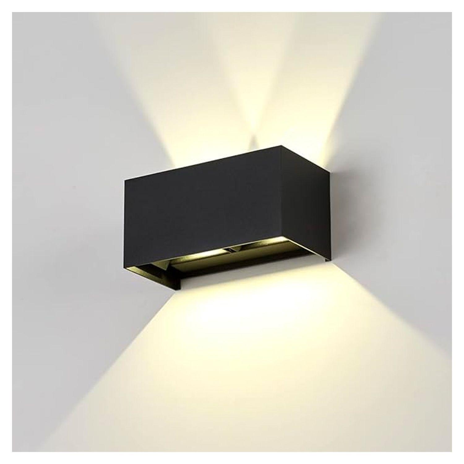 Pack 5 Apliqué LED Exterior Minimalista 2*6W Luz Cálida Negro-0