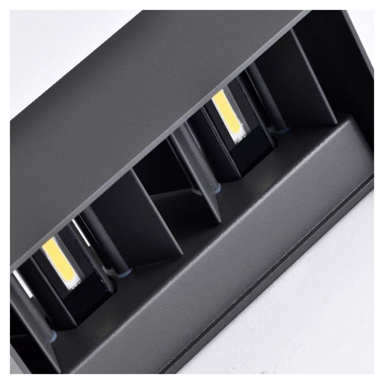 Pack 5 Apliqué LED Exterior Minimalista 2*6W Luz Cálida Negro-1