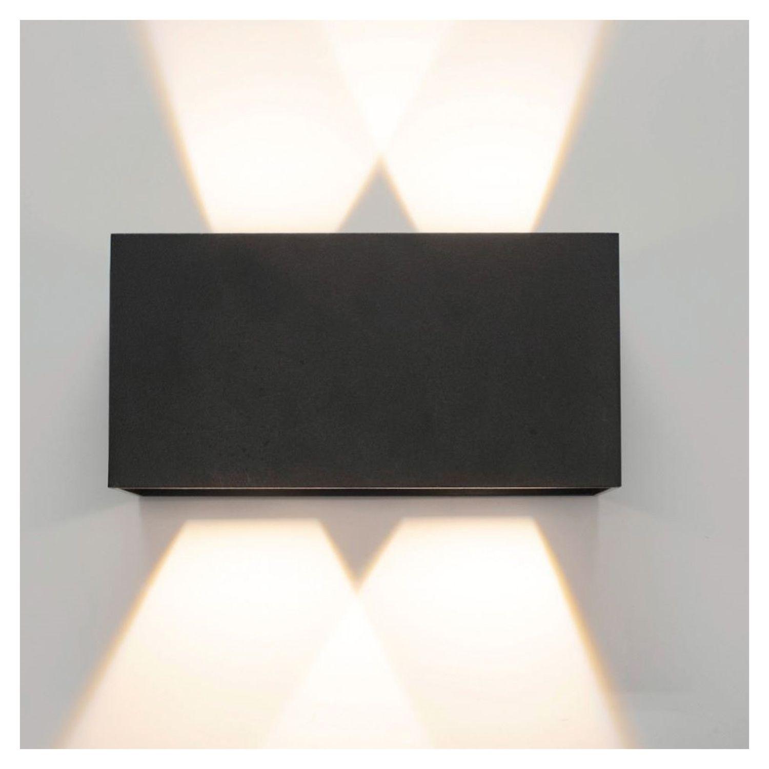Pack 5 Apliqué LED Exterior Minimalista 2*6W Luz Cálida Negro-2
