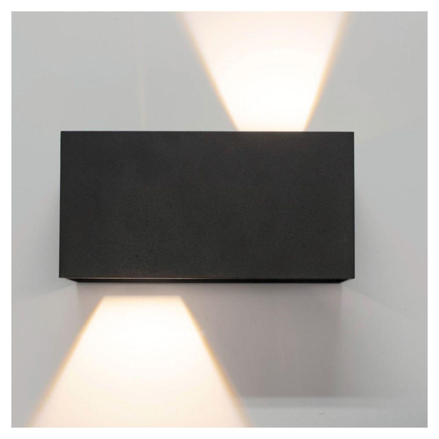 Pack 5 Apliqué LED Exterior Minimalista 2*6W Luz Cálida Negro-3