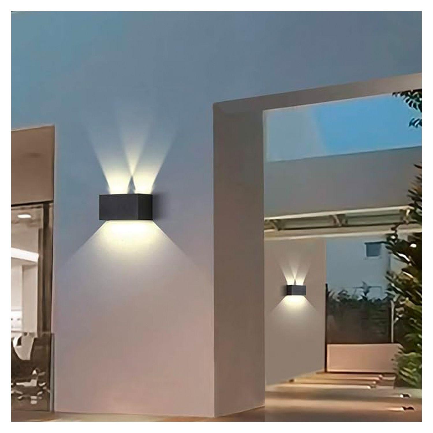 Pack 5 Apliqué LED Exterior Minimalista 2*6W Luz Cálida Negro-4