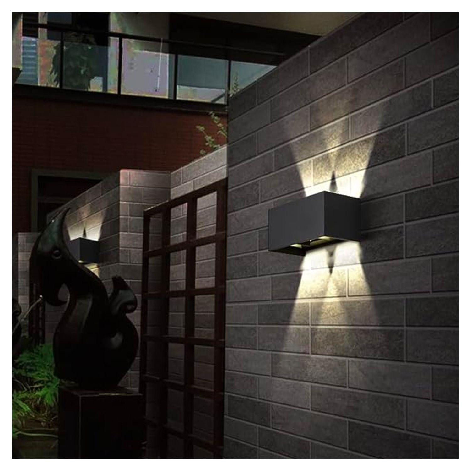 Pack 5 Apliqué LED Exterior Minimalista 2*6W Luz Cálida Negro-5