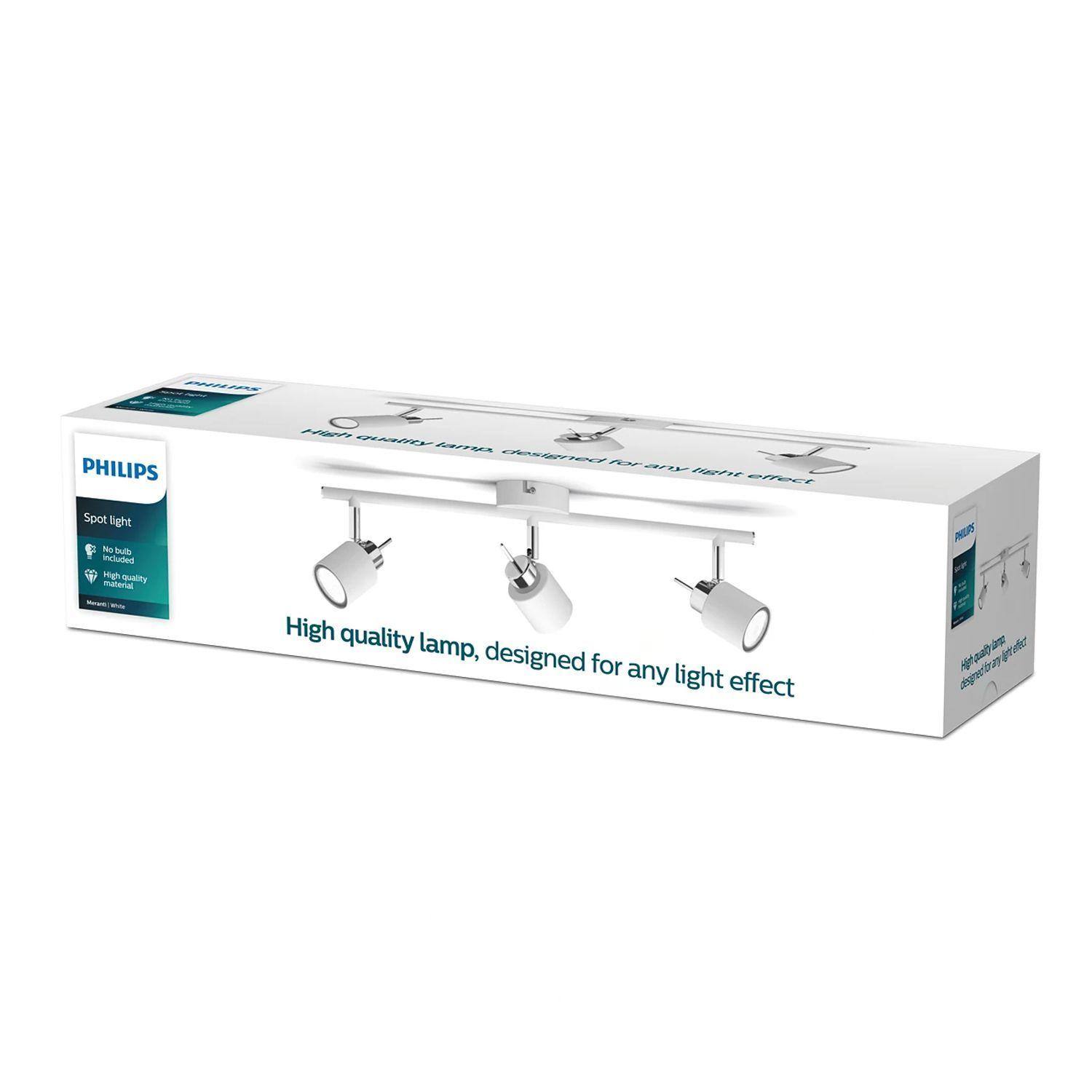 Foco Philips Meranti Spotlight Blanco x3 GU10 Incluye Ampolletas Cálida -1