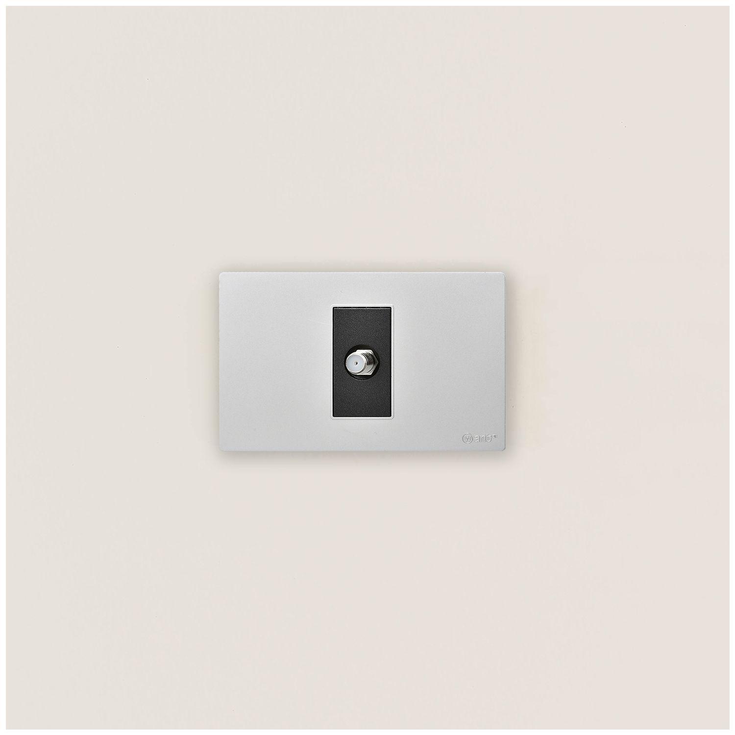 Pack 10 Toma TV Metálico - Gris - Negro-4