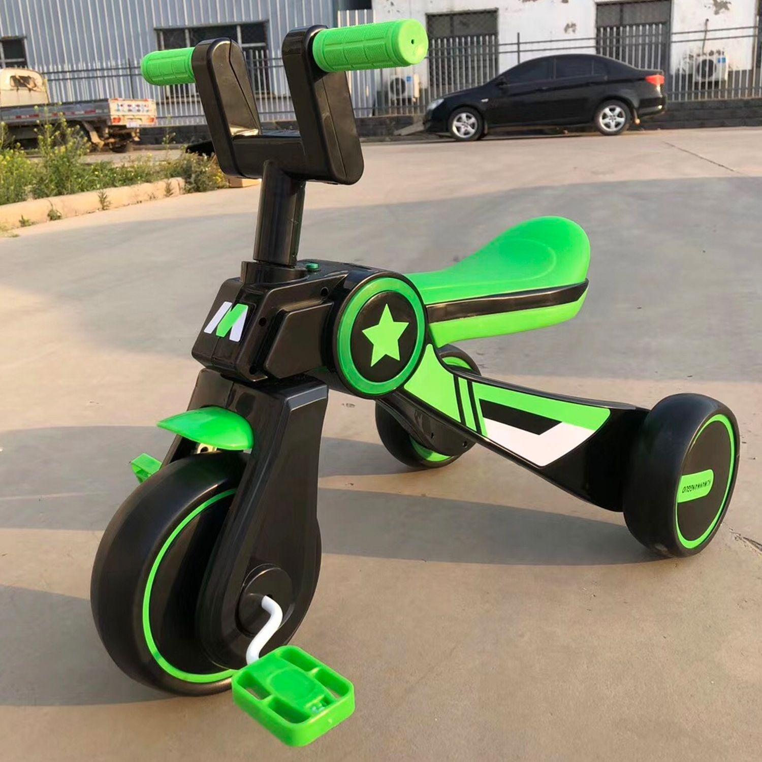 Triciclo De Aprendizaje Infantil Con Sonido y Luz Verde-2