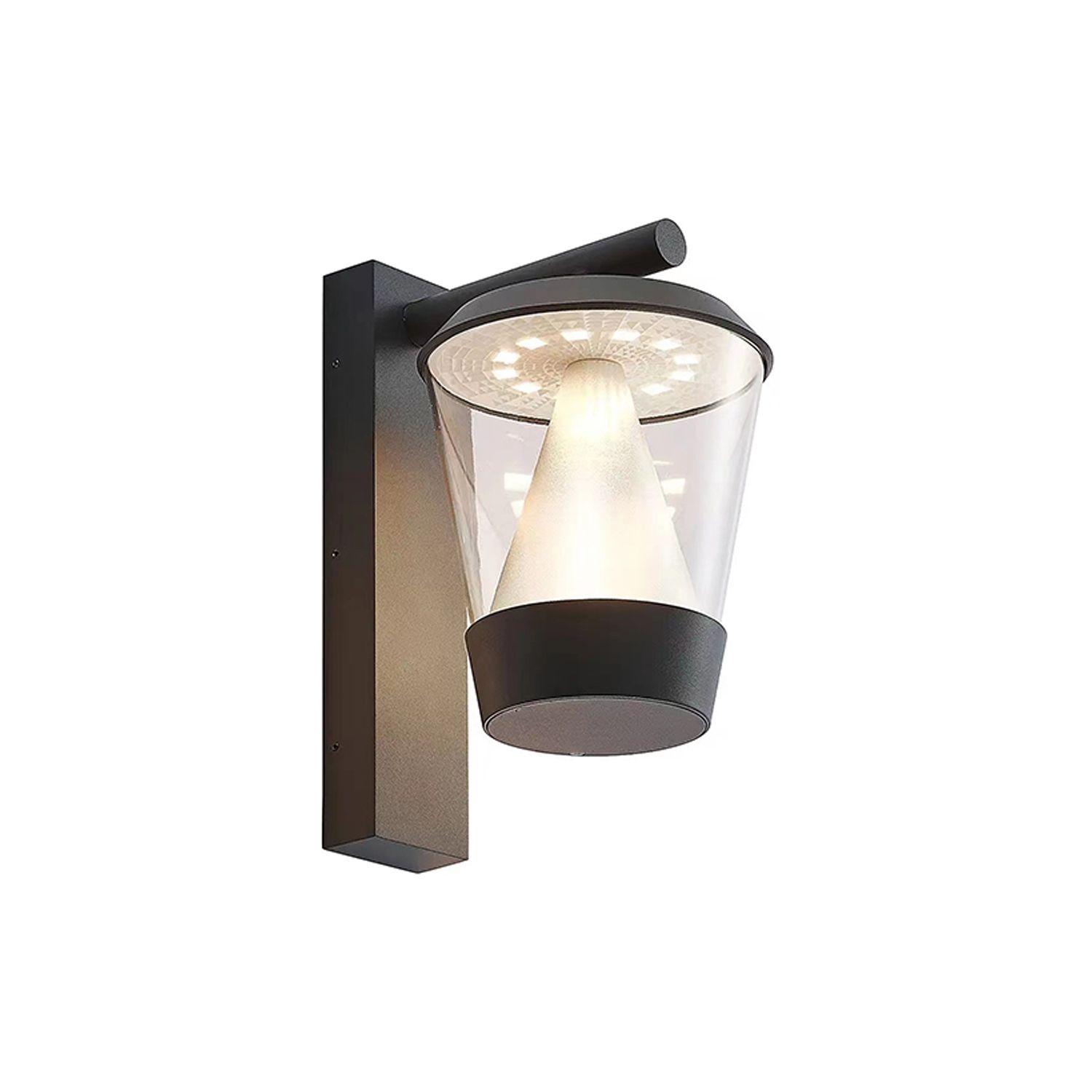 Apliqué LED Farol Cónico Negro 16W Luz Cálida-2