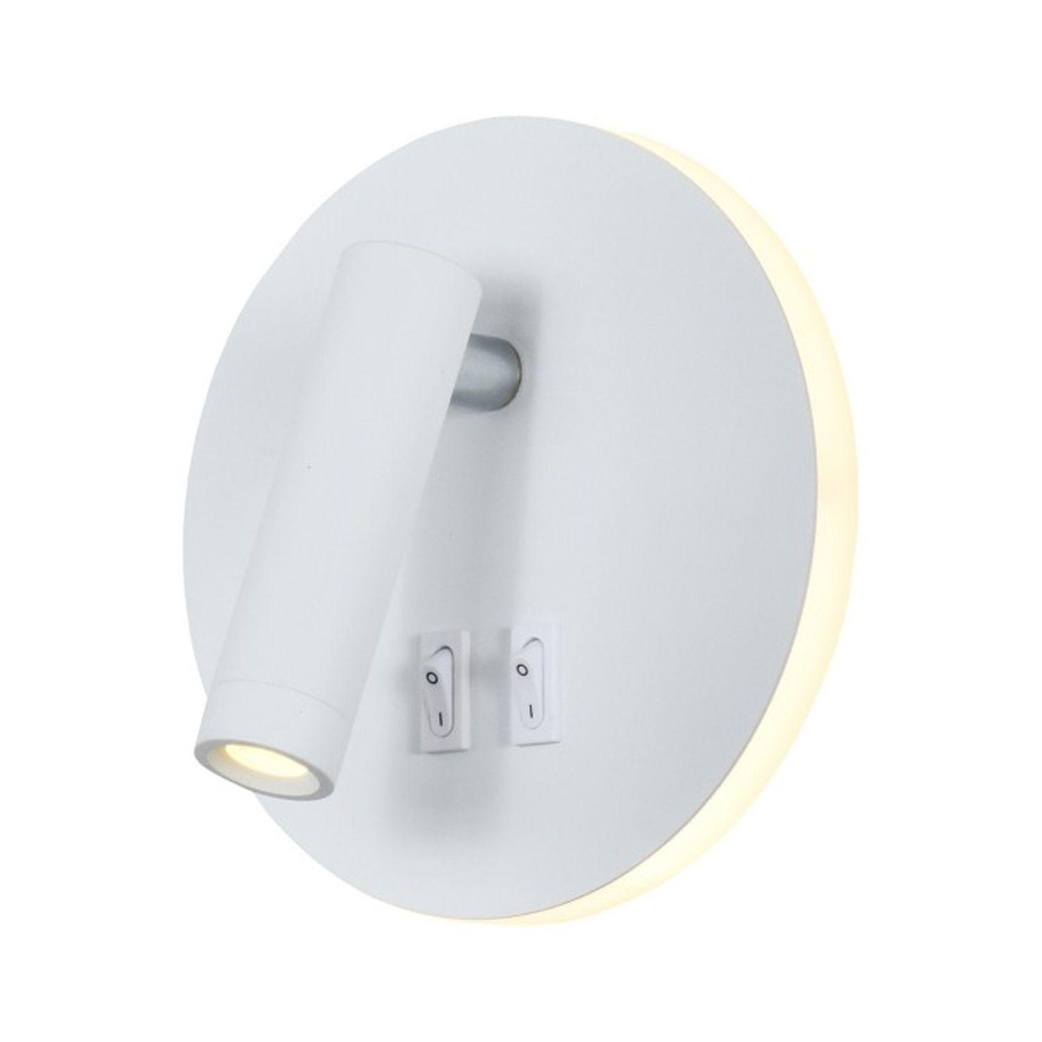 Apliqué Lector LED Round 3W+8W Blanco - Luz Cálida-2