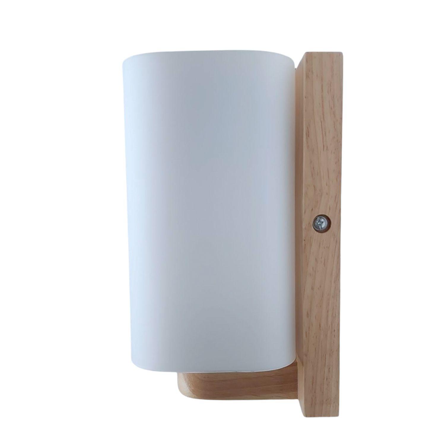 Pack 5 Apliqué de Pared Madera Mond E-27 Blanco Ampolleta Fría-1