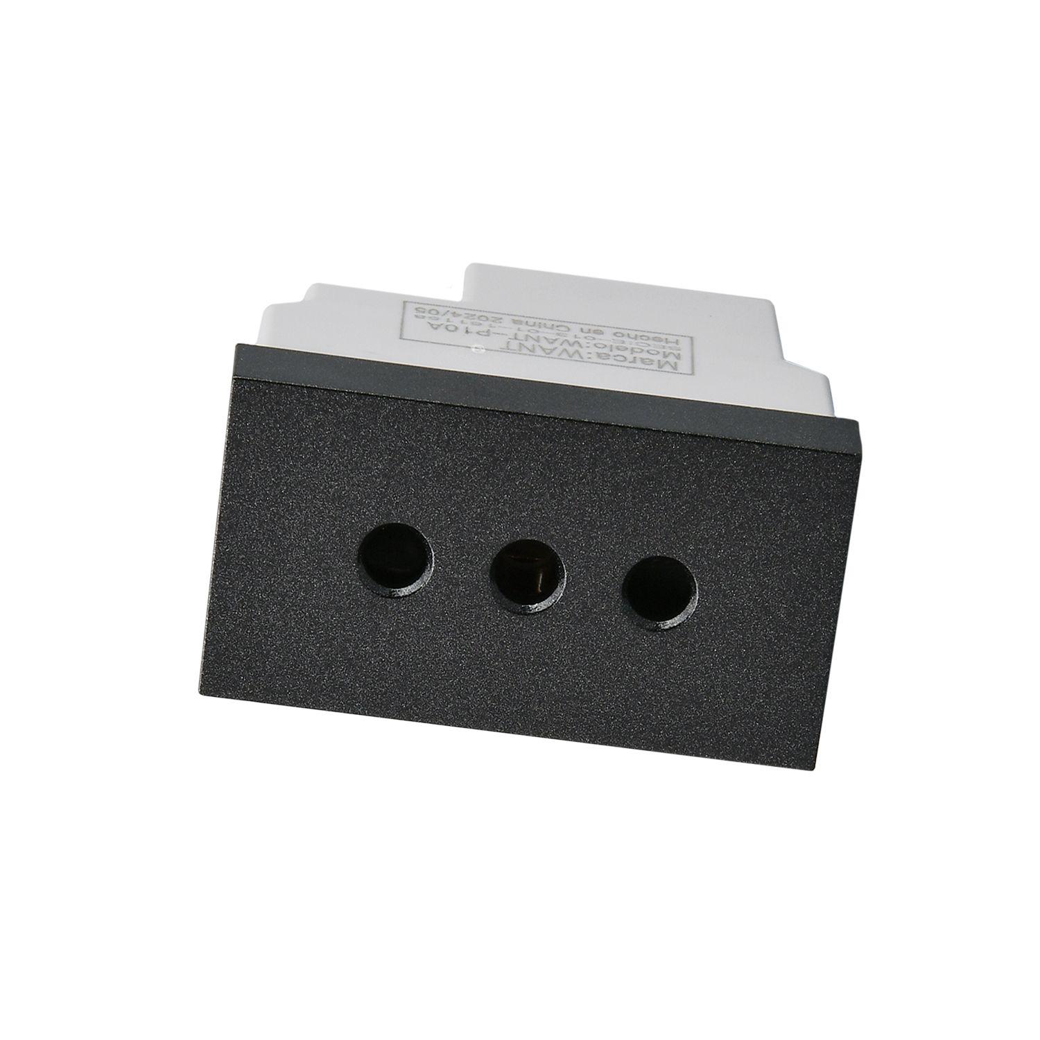 Pack 20 Módulo Tomacorriente Metálico 10A - Negro-3