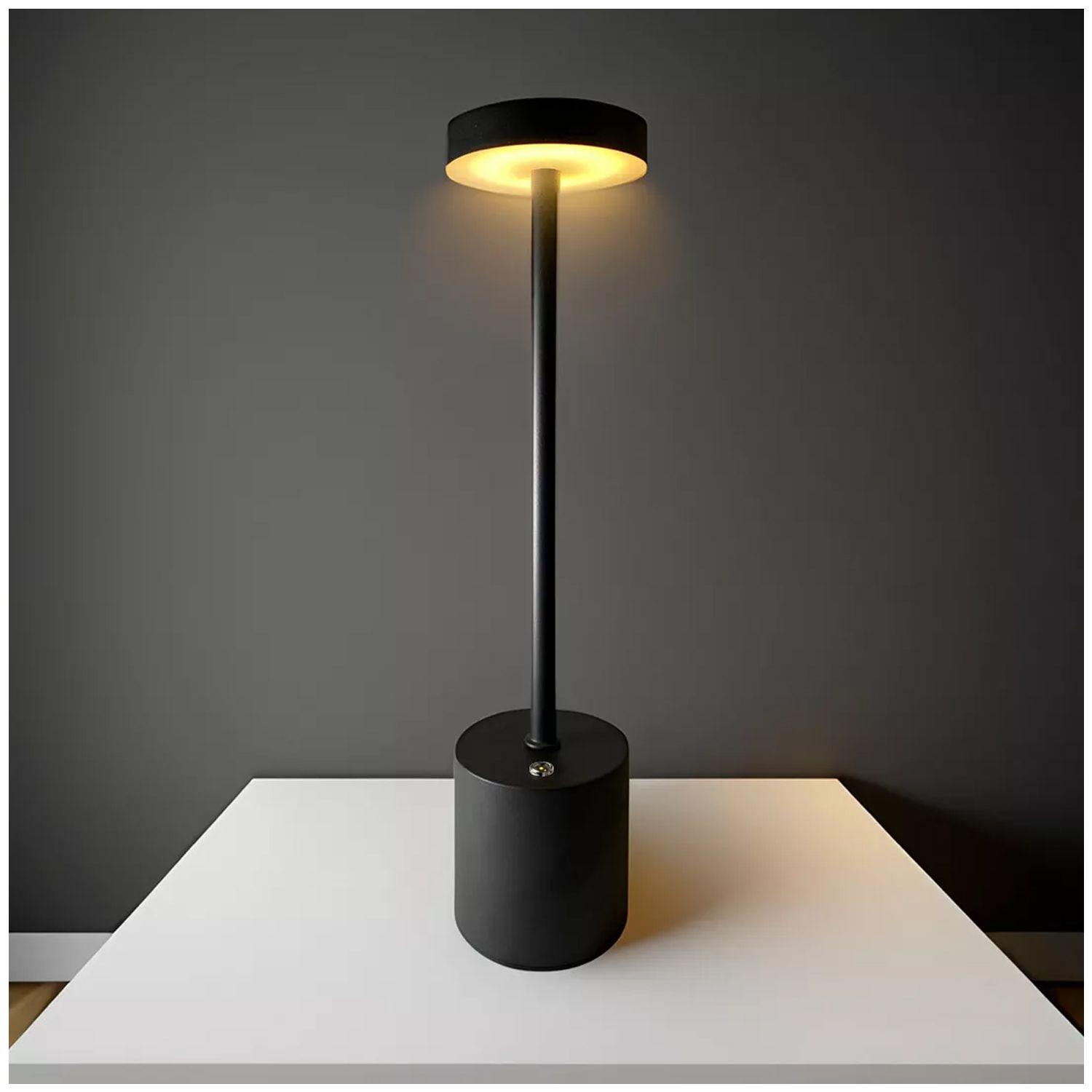 Lampara de Mesa Recargable/ Touch "Minimalista LED" Dimeable Negro-5