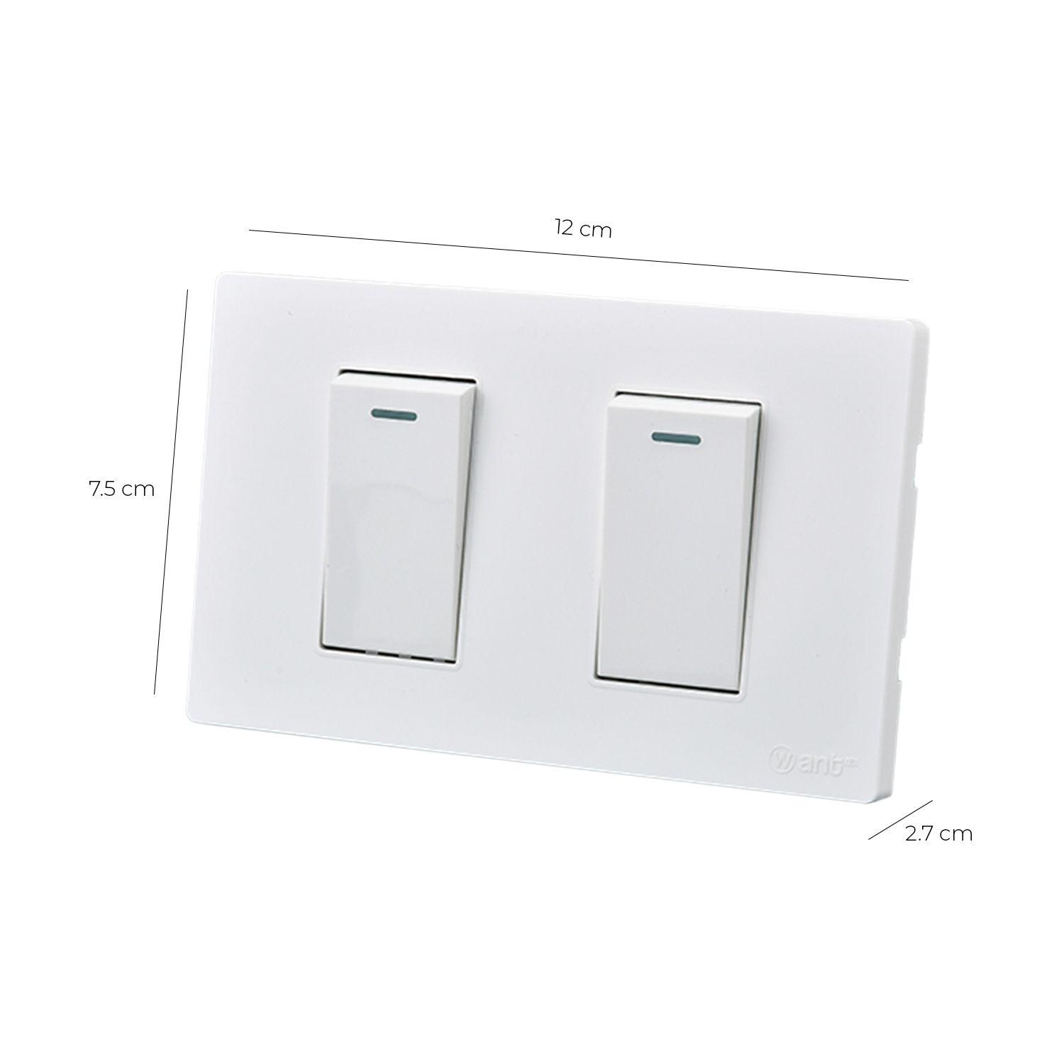 Pack 10 Interruptores Doble Metálico 9/24 16A - Blanco-2