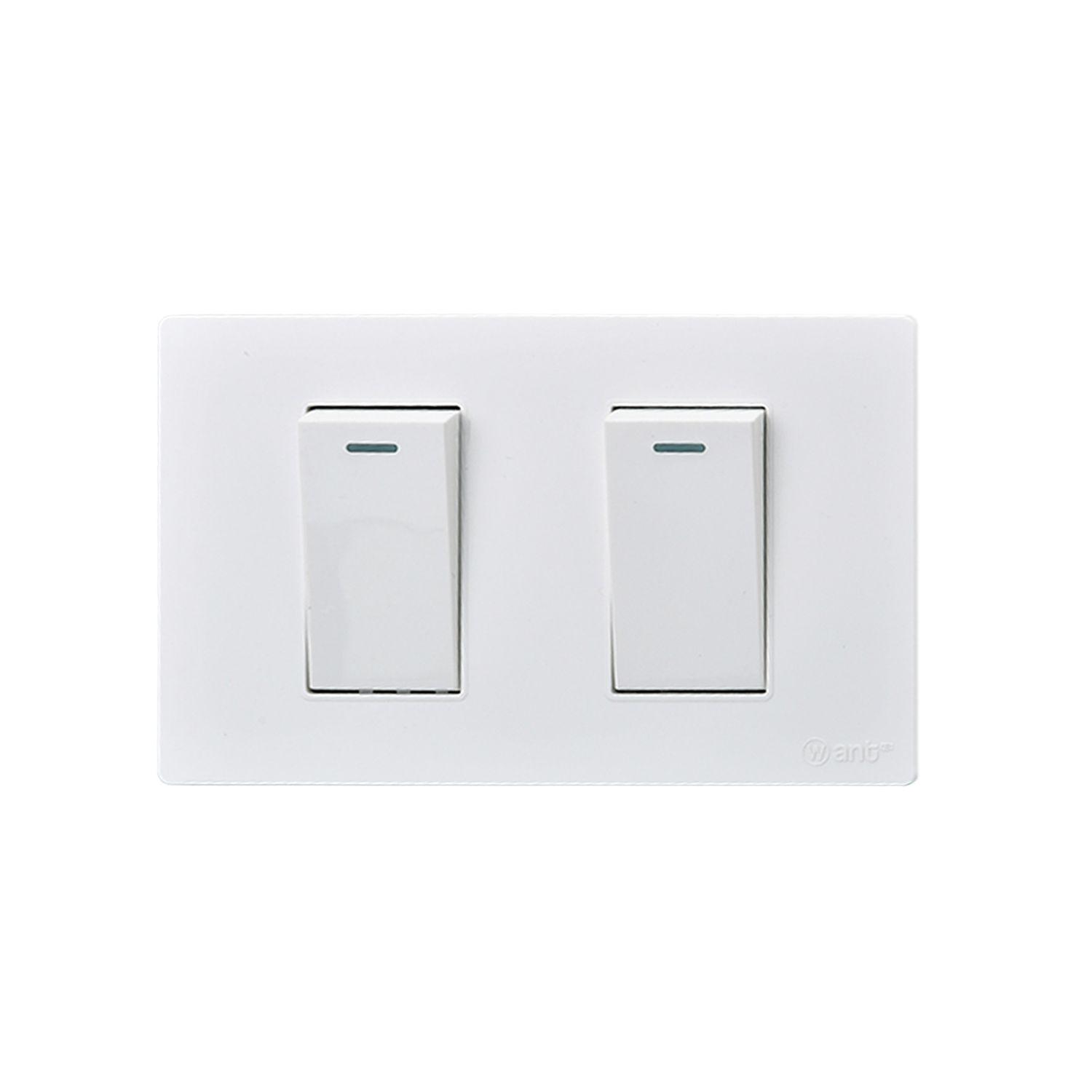 Pack 10 Interruptores Doble Metálico 9/24 16A - Blanco-3