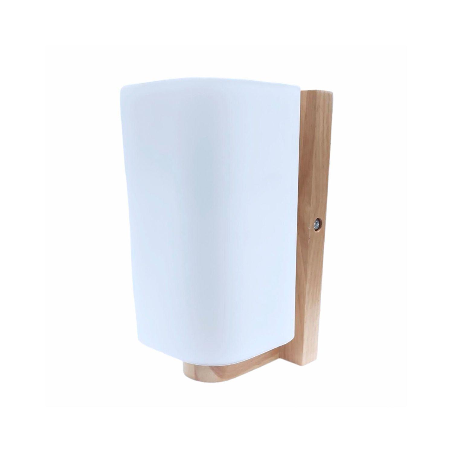 Pack 3 Apliqué de Pared Madera Mond E-27 Blanco Ampolleta Fría-0