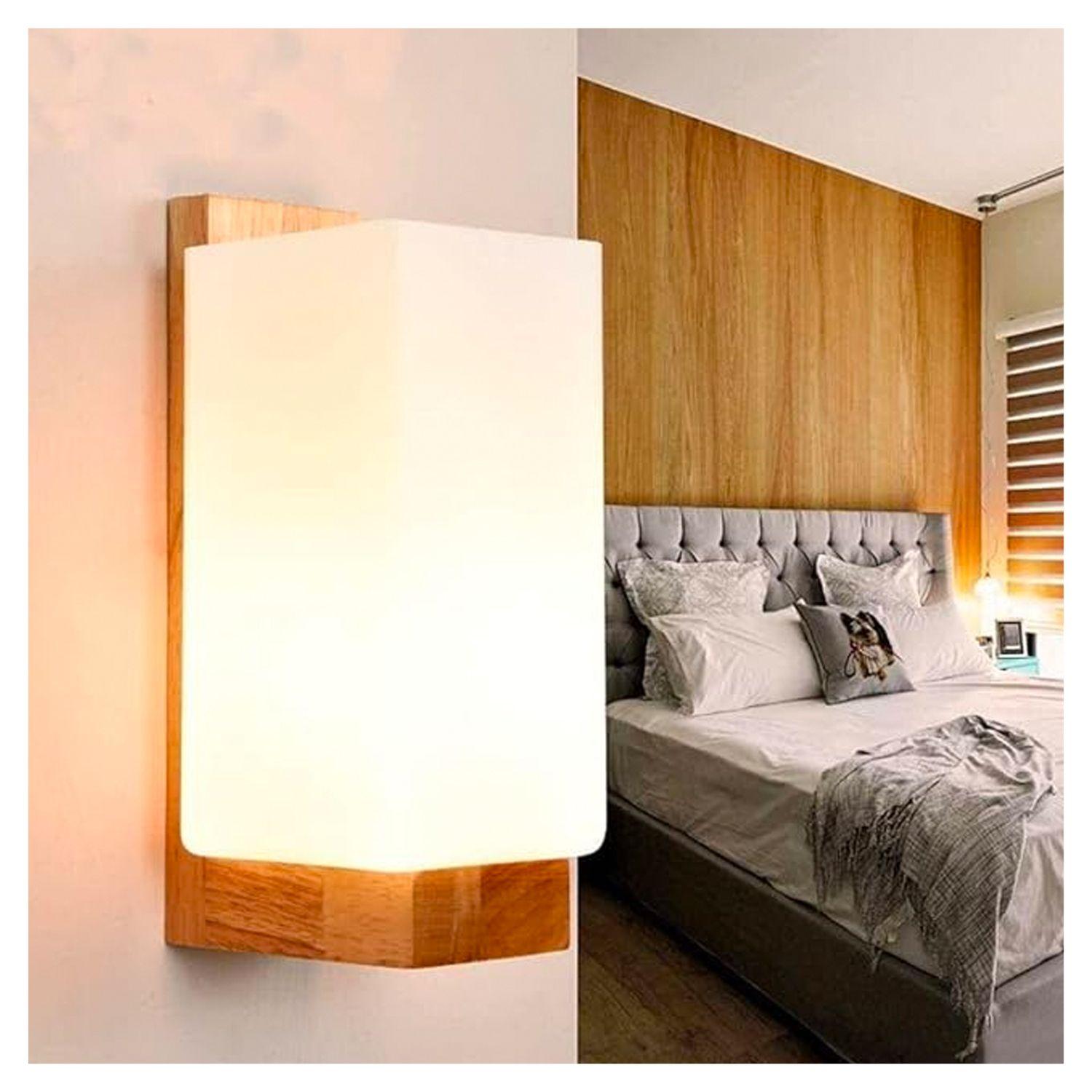 Pack 3 Apliqué de Pared Madera Mond E-27 Blanco Ampolleta Fría-3